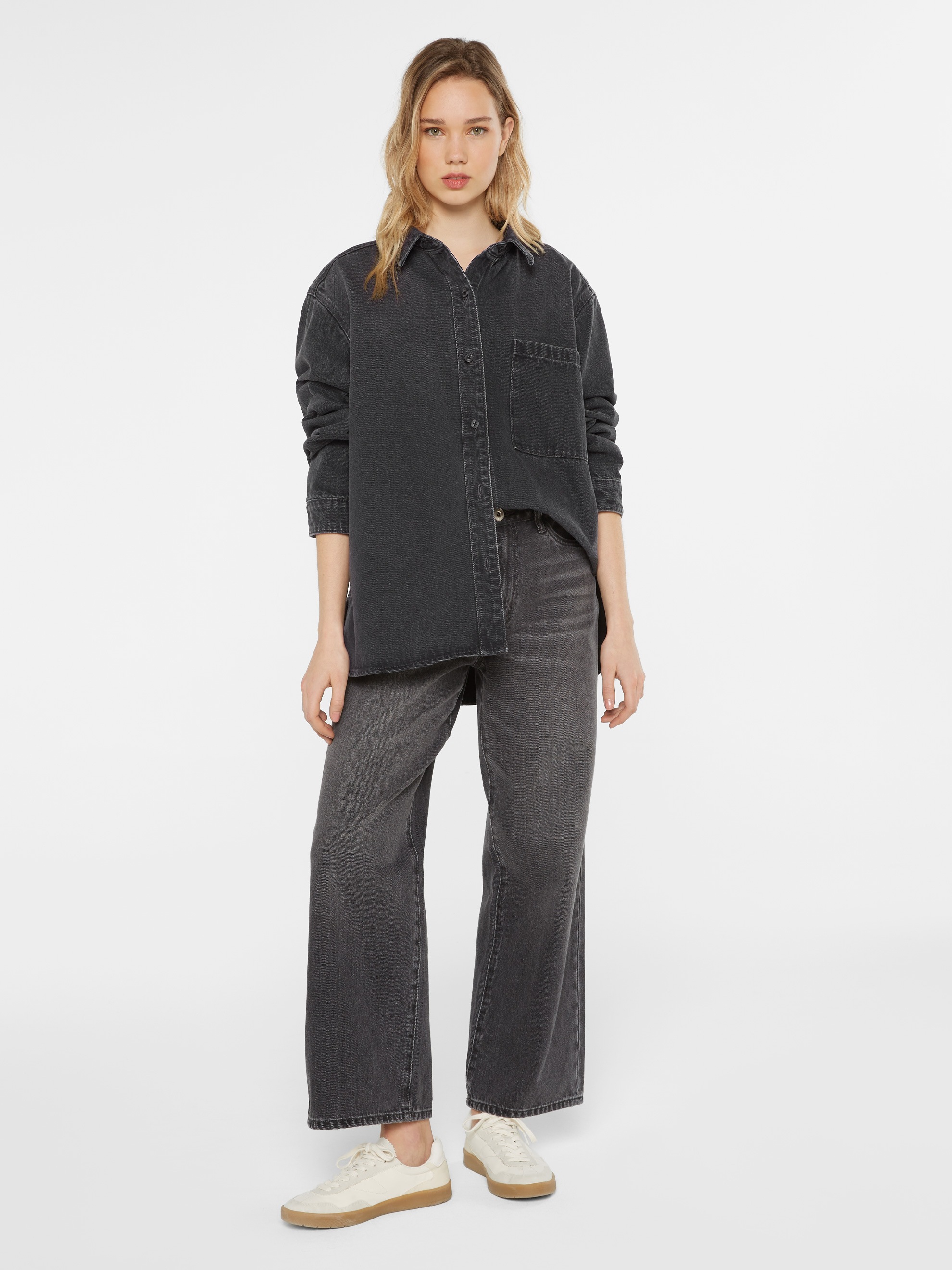 SENSES.THE LABEL Jeansbluse mit Knopfleiste