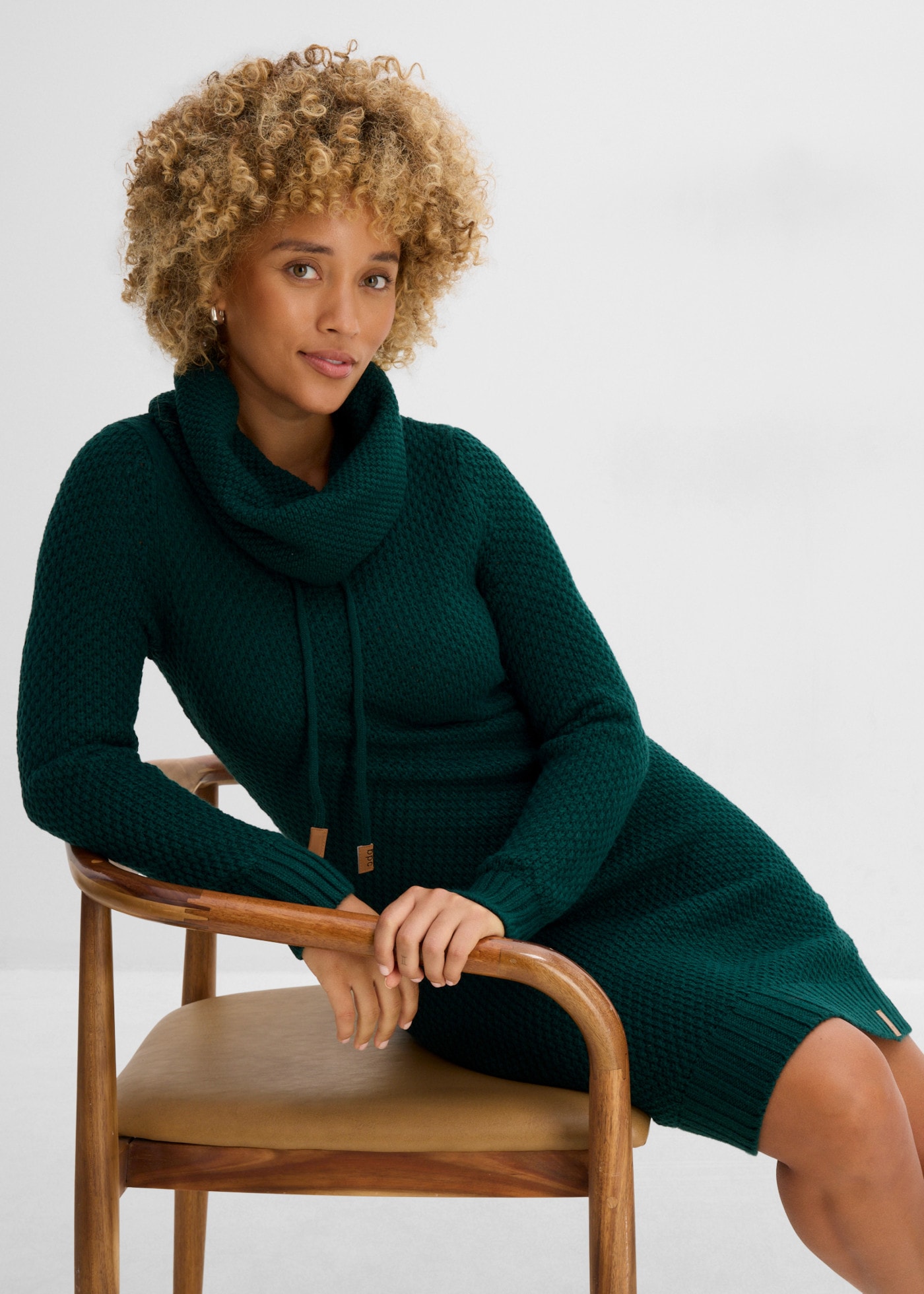 bonprix Strickkleid »Strickkleid mit Schalkragen« mit Schalkragen