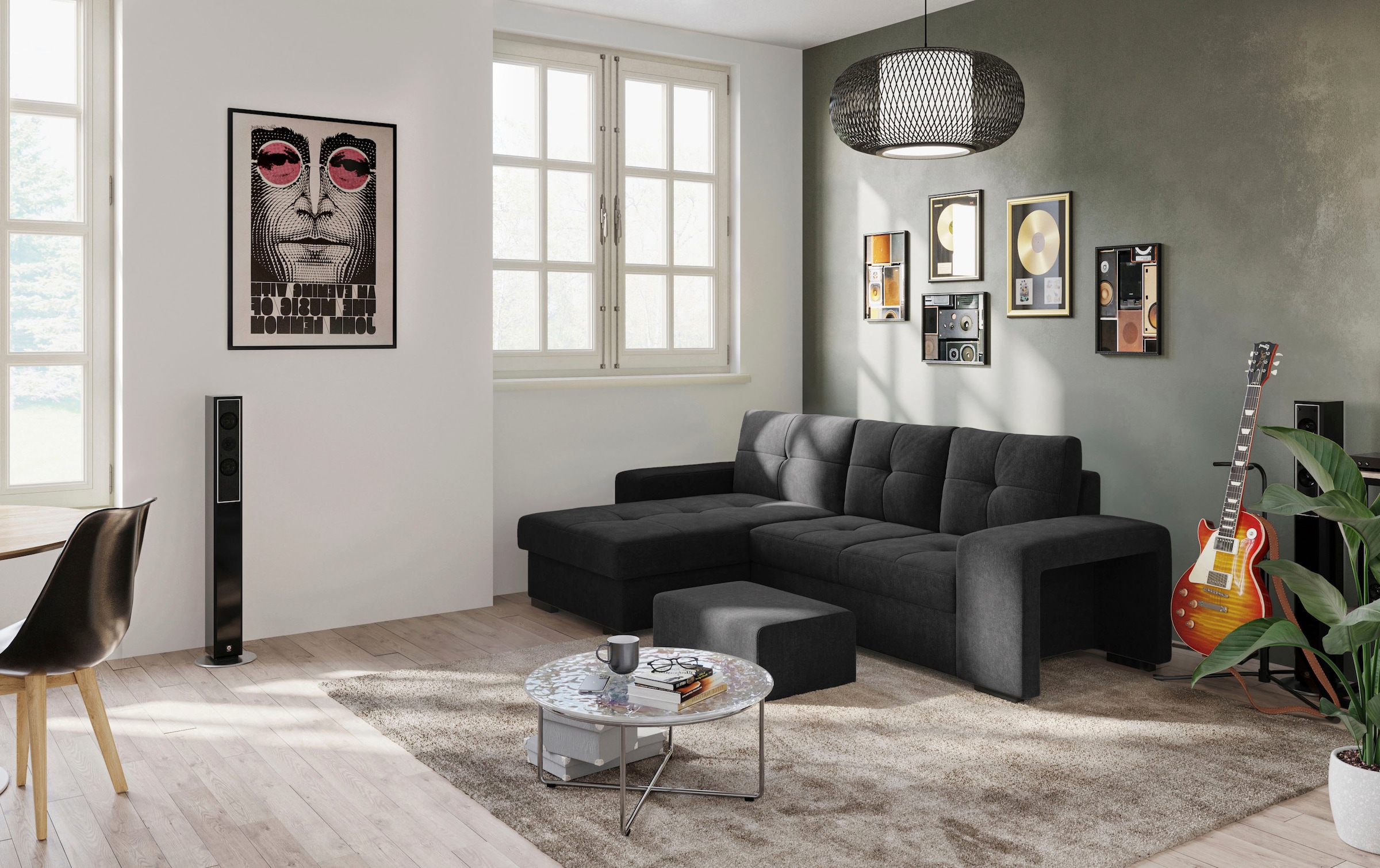 COTTA Ecksofa »Mattina L-Form«, inkl. Hocker, wahlweise mit Bettfunktion und Bettkasten