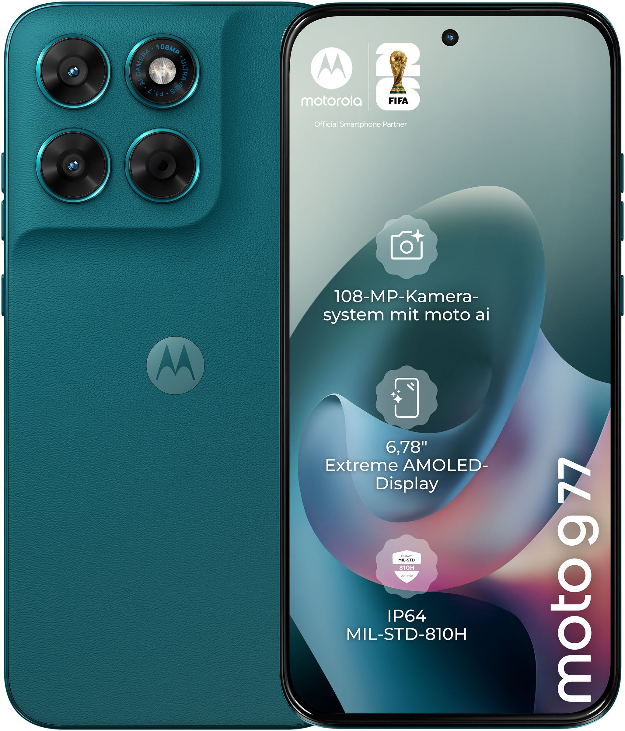 MOTOROLA Smartphone "moto g77 256GB", 256 GBpantone shaded spruce, Mobiltelefone