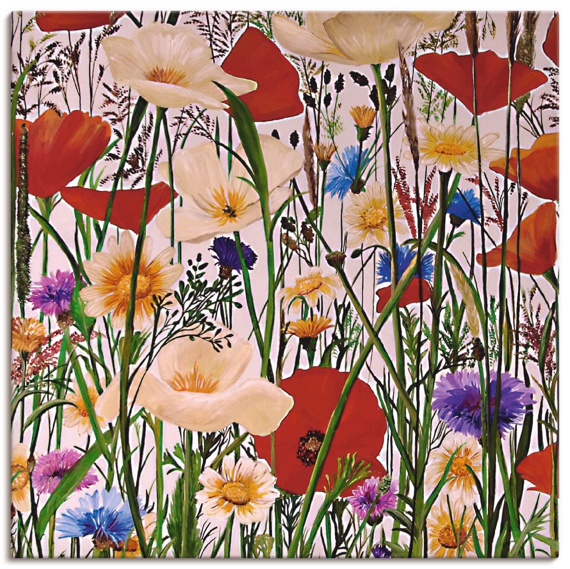 Artland Leinwandbild "Bunt und Natürlich", Blumen, (1 St.), auf Keilrahmen gespannt