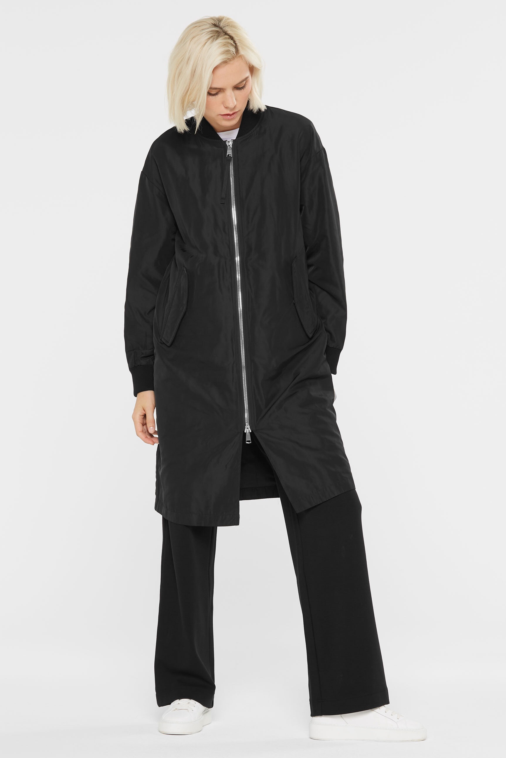 SENSES.THE LABEL Outdoorjacke ohne Kapuze mit Zwei-Wege-Reißverschluss