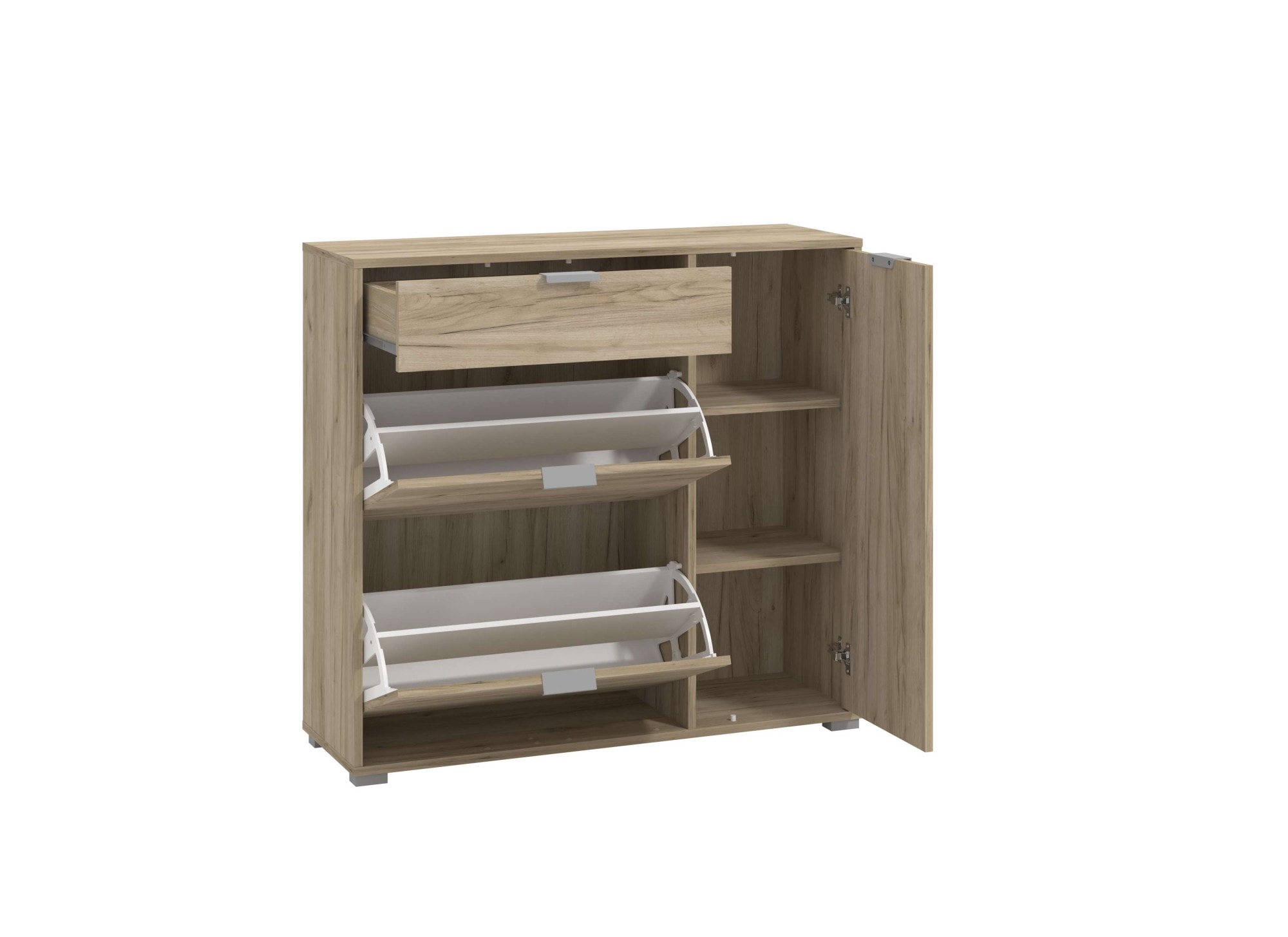 INOSIGN Schuhschrank »Arco 2, Schuhkommode, Schuhregal, Breite 102 cm«, 2 Klappen mit Doppelschuhtrommeln, mit Schublade, in modernen Farben