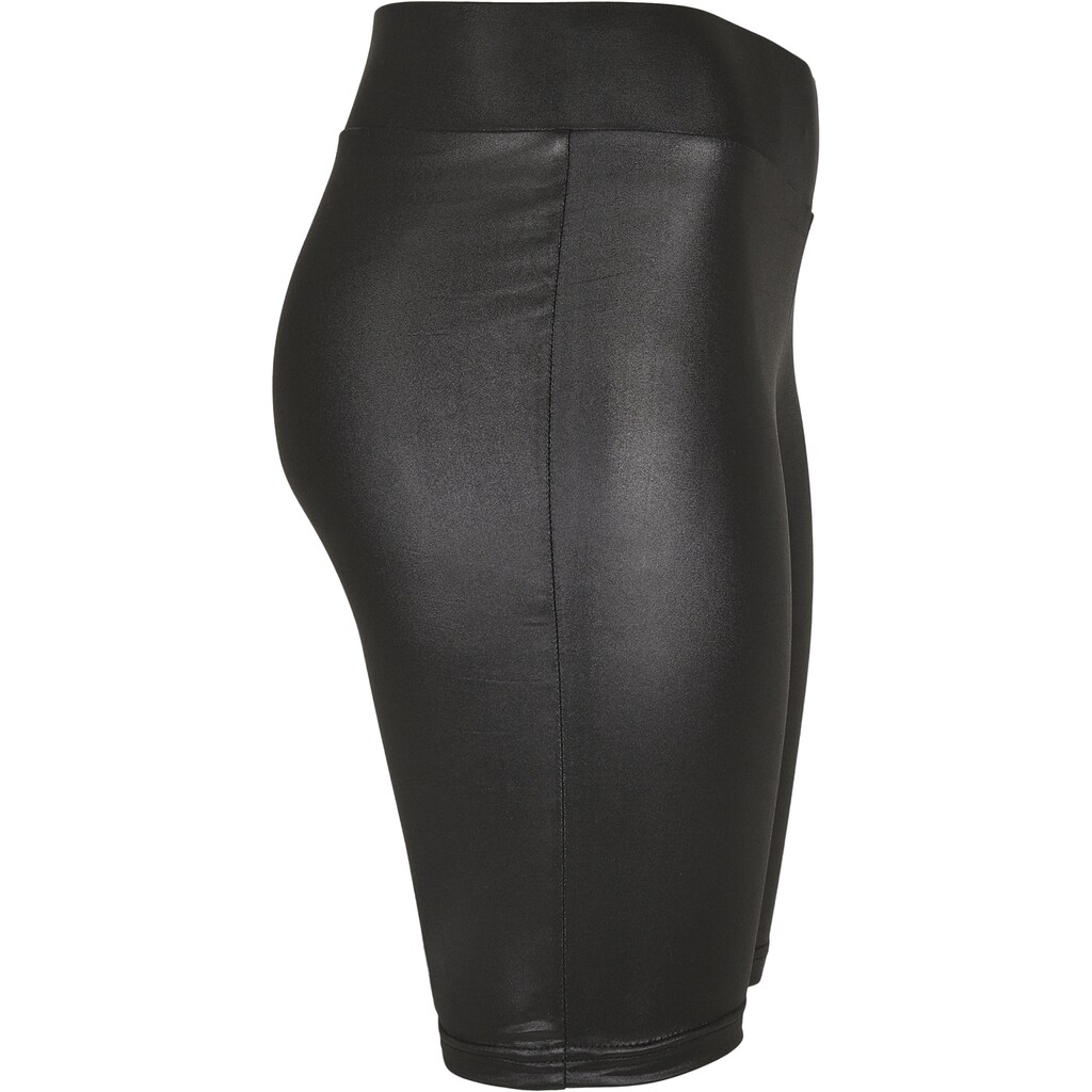 URBAN CLASSICS Stoffhose »Urban Classics Damen Ladies Synthetic Leather Cycle Shorts«, (1 tlg.)