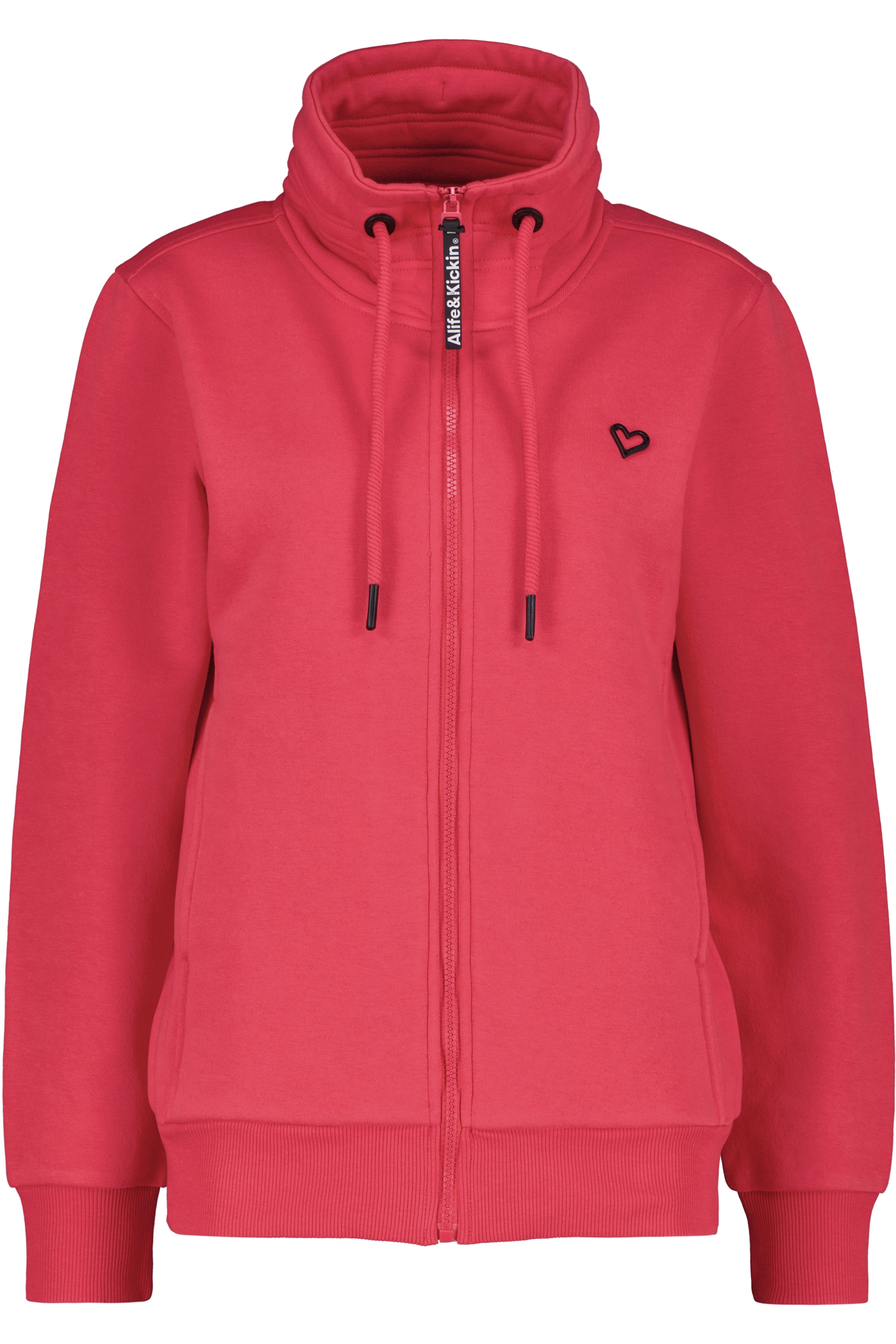 Alife & Kickin Sweatjacke "Damen LisbethAK A Sweatjacke, Jacke" kurze Zip-Jacke mit Stehkragen und Kordelzug im Streetwear-Look