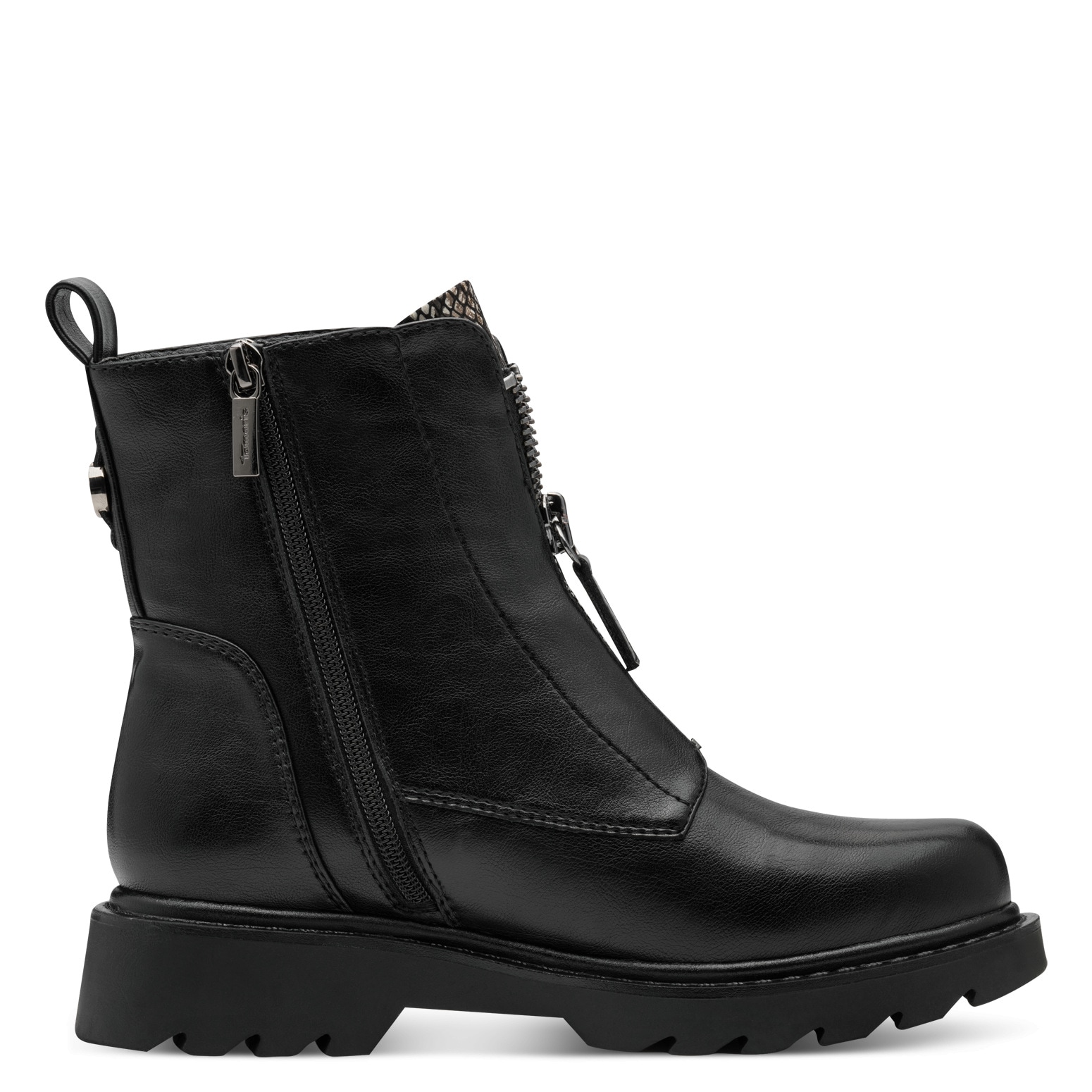 Tamaris Stiefelette, Blockabsatz, Boots mit Front- und Innenreißverschluss