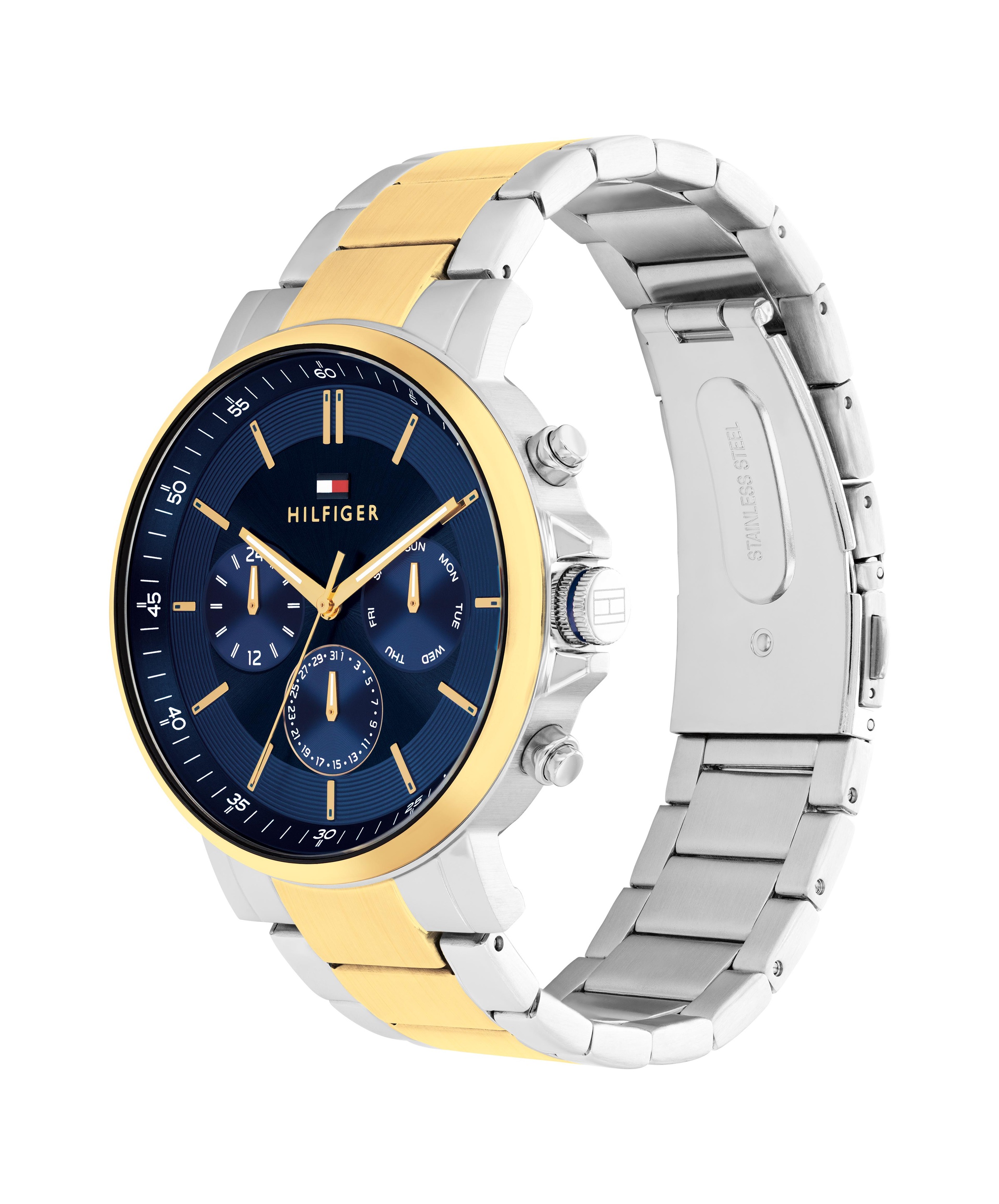 Tommy Hilfiger Multifunktionsuhr »TYSON«, Quarzuhr, Armbanduhr, Herrenuhr, Edelstahlarmband, analog, Tag