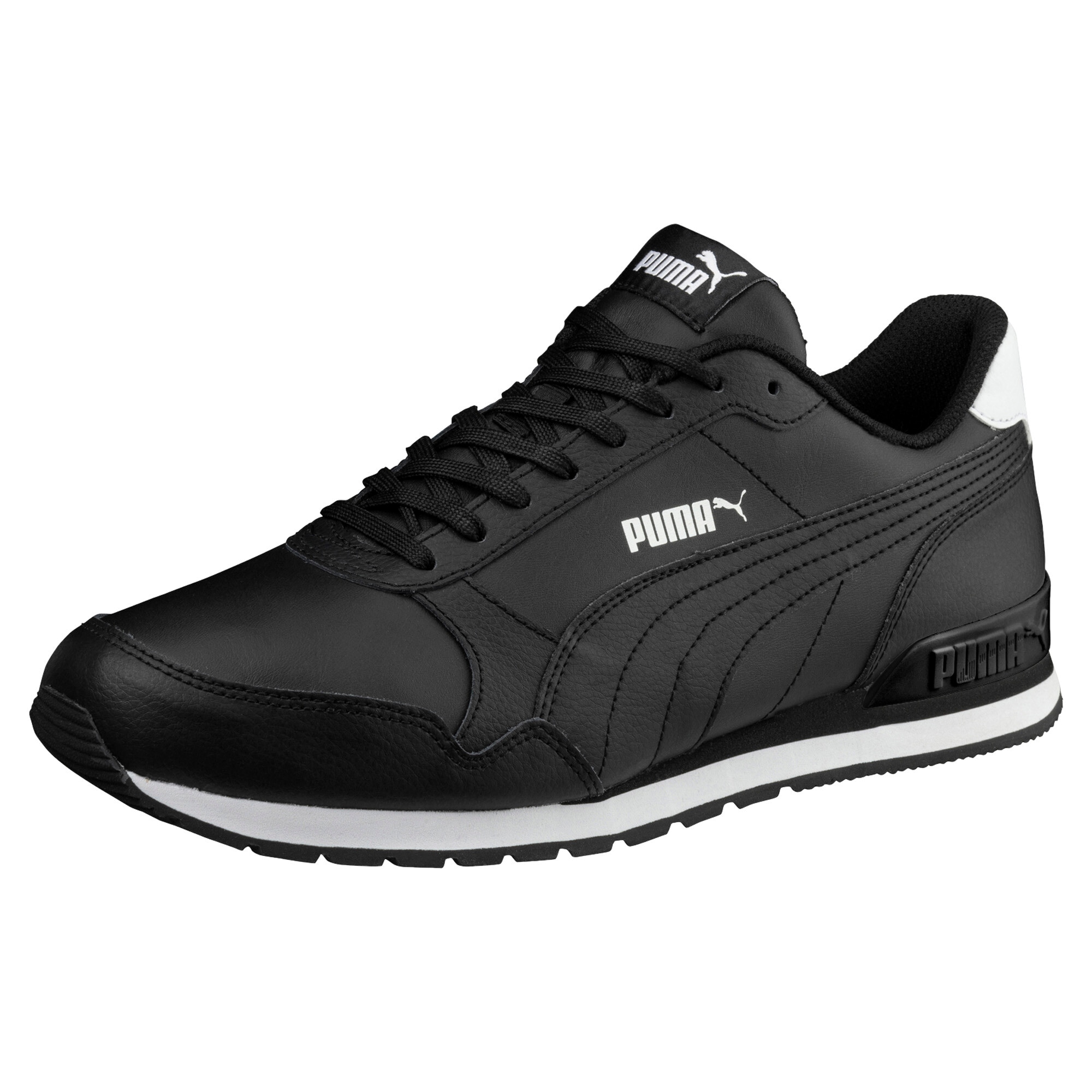 PUMA 1100000002199 "ST RUNNER V2 FULL L" mit Schnürverschluss, mit SOFTFOAM+ Dämpfungstechnologie, aus Leder