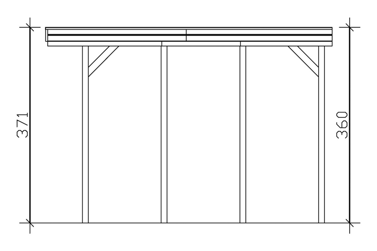 Skanholz Einzelcarport »Friesland«, Holz, 355 cm, grün, für Caravan