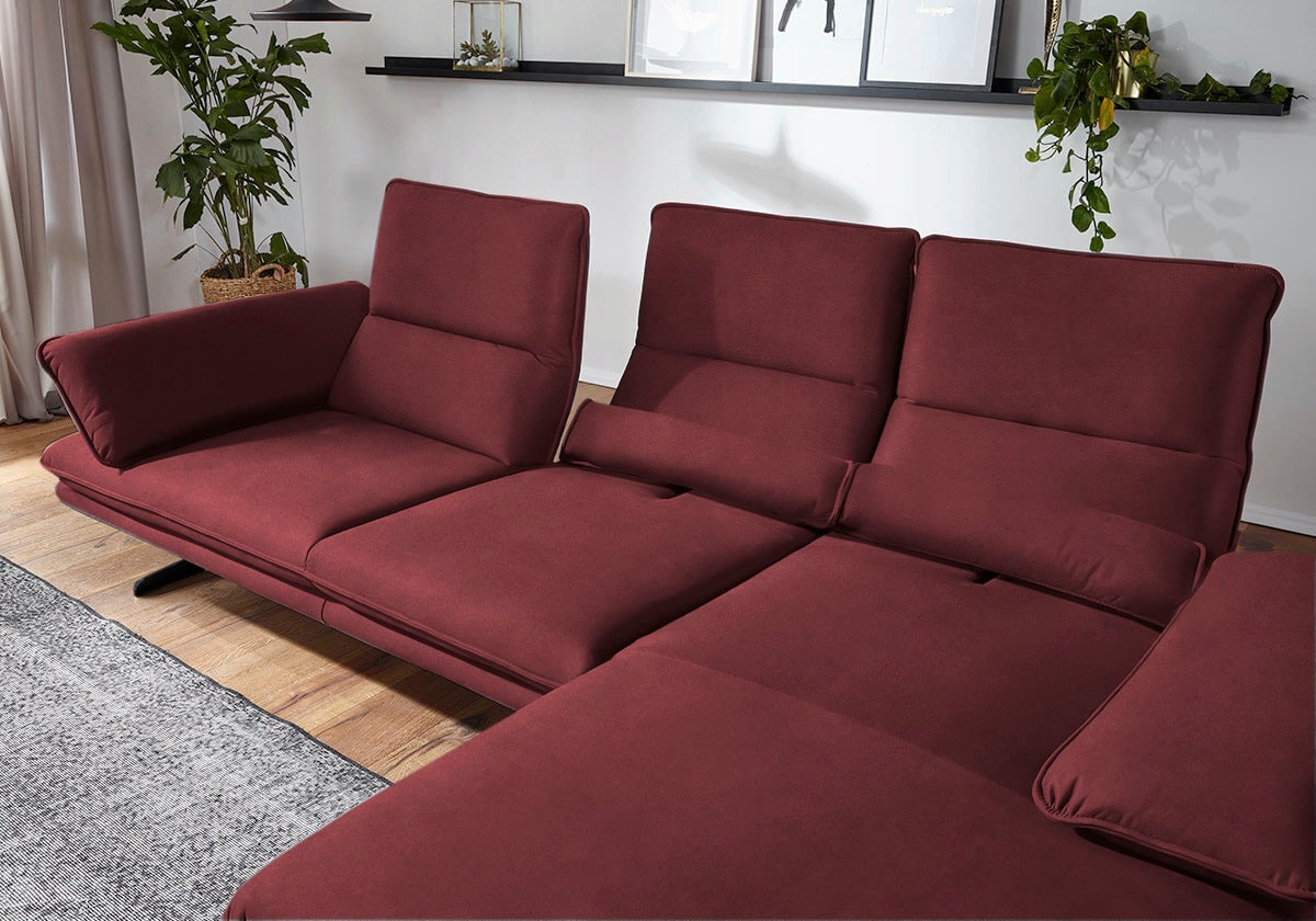 W.SCHILLIG Ecksofa »broadway, Designsofa mit tollem Sitzkomfort«, Sitztiefenverstellung, Kopfteil- & Seitenteilverstellung, Breite 291cm
