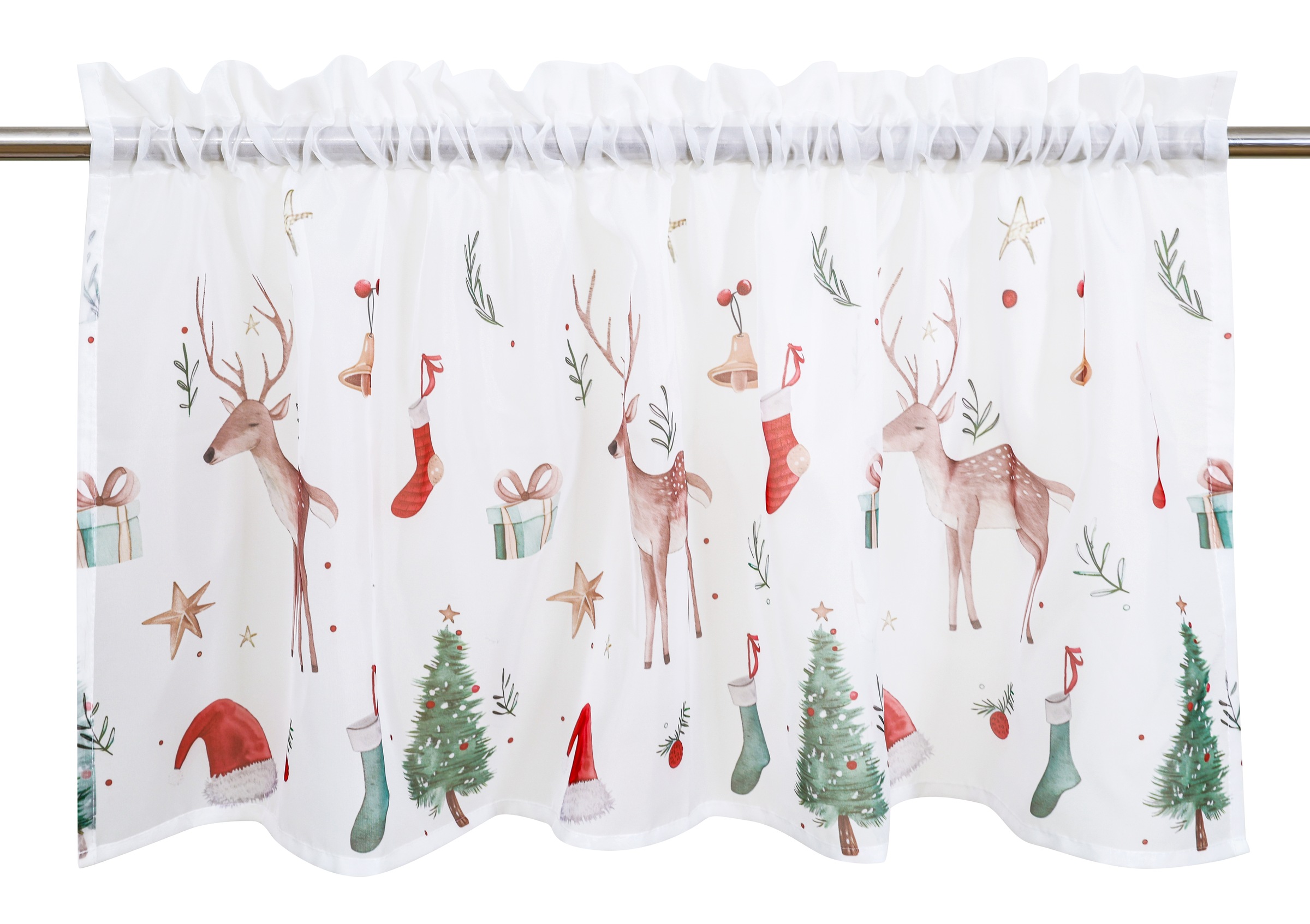 my home Scheibengardine "Olwyn" Stangendurchzug 1 Stk. tlg. weihnachtlich, günstig online kaufen