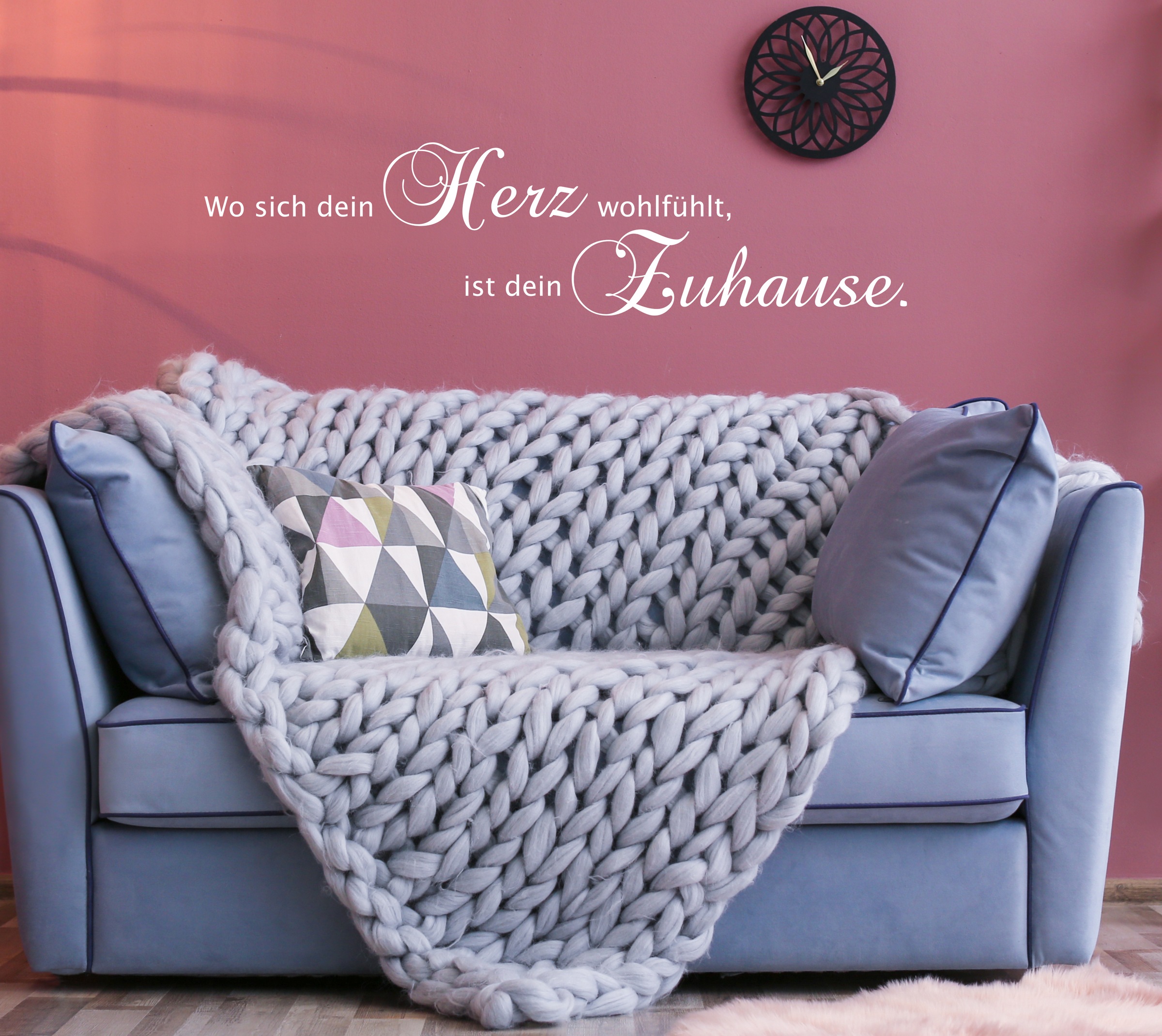 my home Wandspruch "Wo sich dein Herz wohlfühlt, ist dein Zuhause" Wandaufk günstig online kaufen