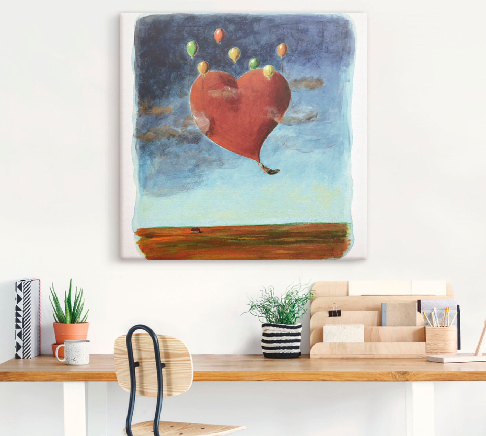 Artland Wandbild »Fliegendes Herz«, Herzen, (1 St.), als Leinwandbild in verschied. Größen