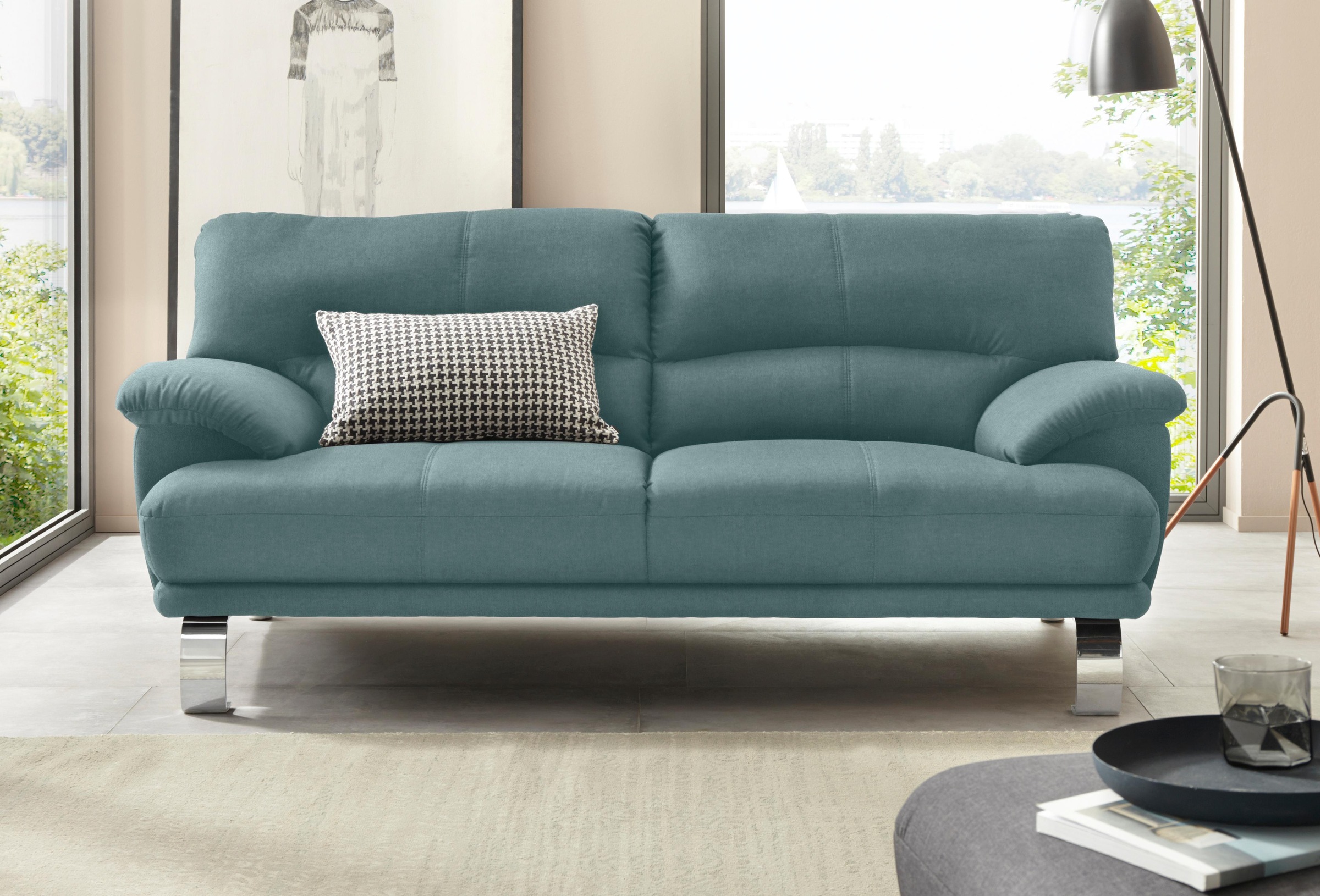 TRENDMANUFAKTUR 3-Sitzer »Cecilia II, mit italienischem Design, tollen Details«, mit tollem Sitzkomfort und Designfuß