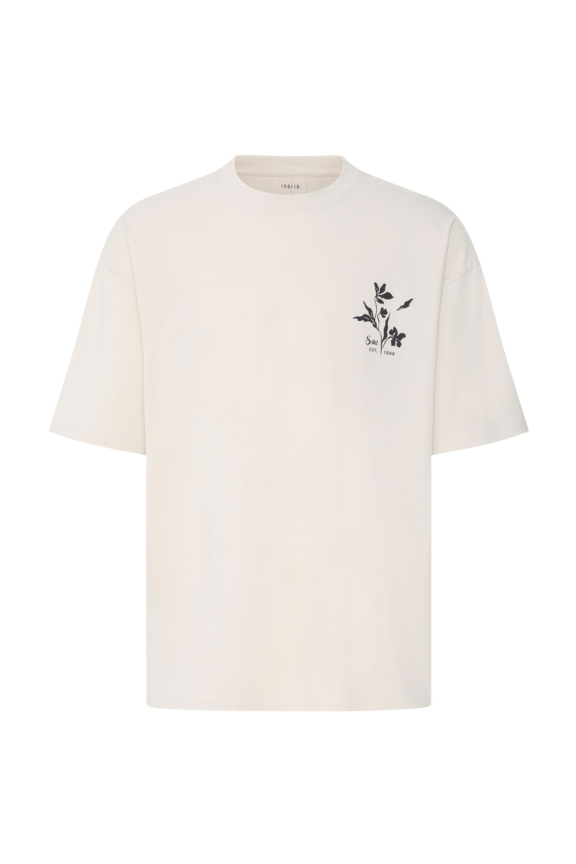 SOLID Herren Rundhalsshirt "Rundhalsshirt SDAmon Oversized", beige, Gr. XL, Obermaterial: 100% Baumwolle CO., Shirts
