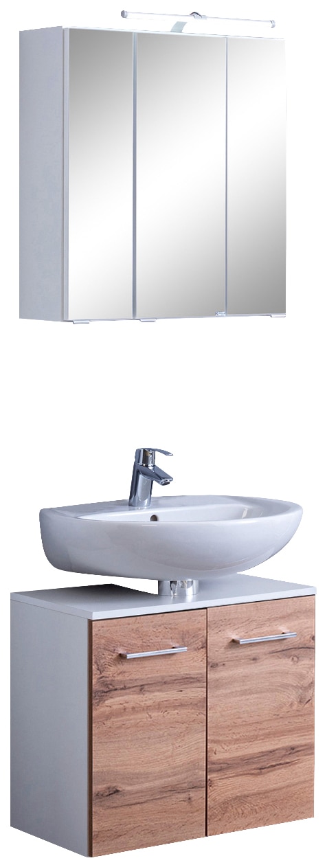 welltime Badmöbel-Set "Avignon" 2 Stk. tlg. mit 3D-Spiegelschrank mit LED-A günstig online kaufen
