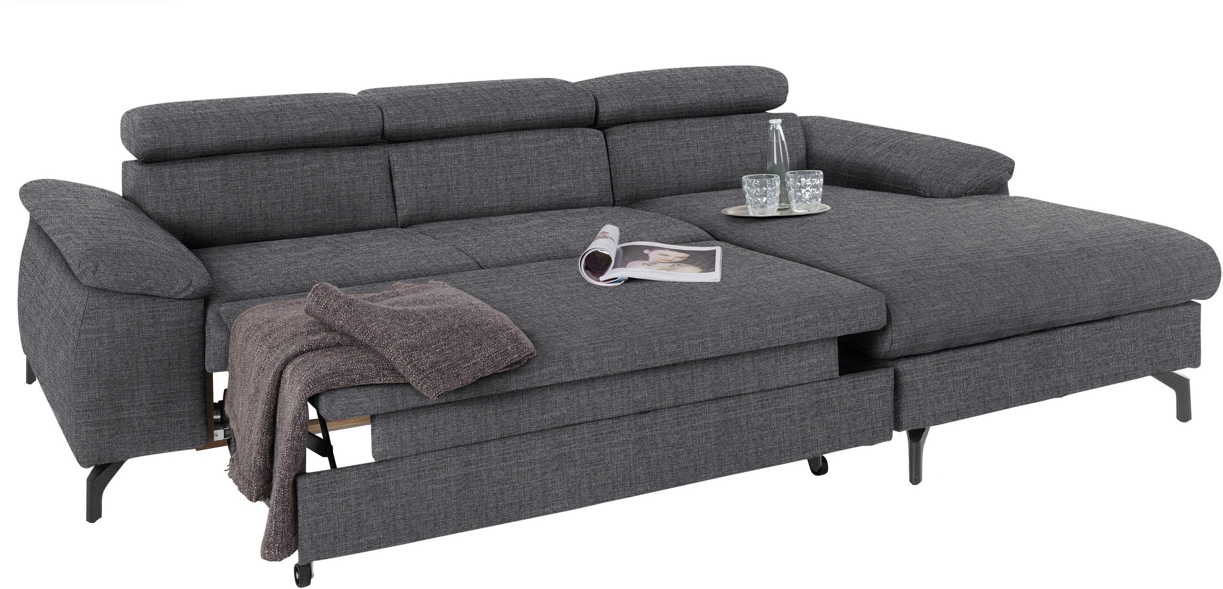 COTTA Ecksofa »Kitty L-Form«, mit Kopfteilverstellung, wahlweise mit Bettfunktion & Bettkasten