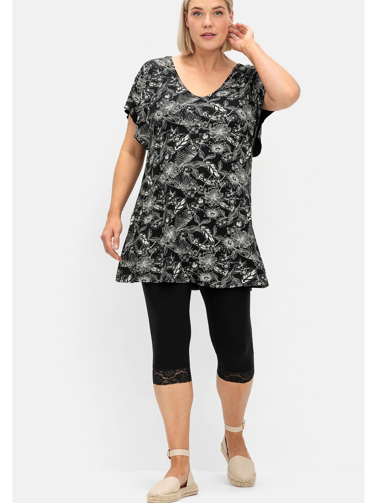Sheego T-Shirt »Große Größen«, im Set mit Capri-Leggings