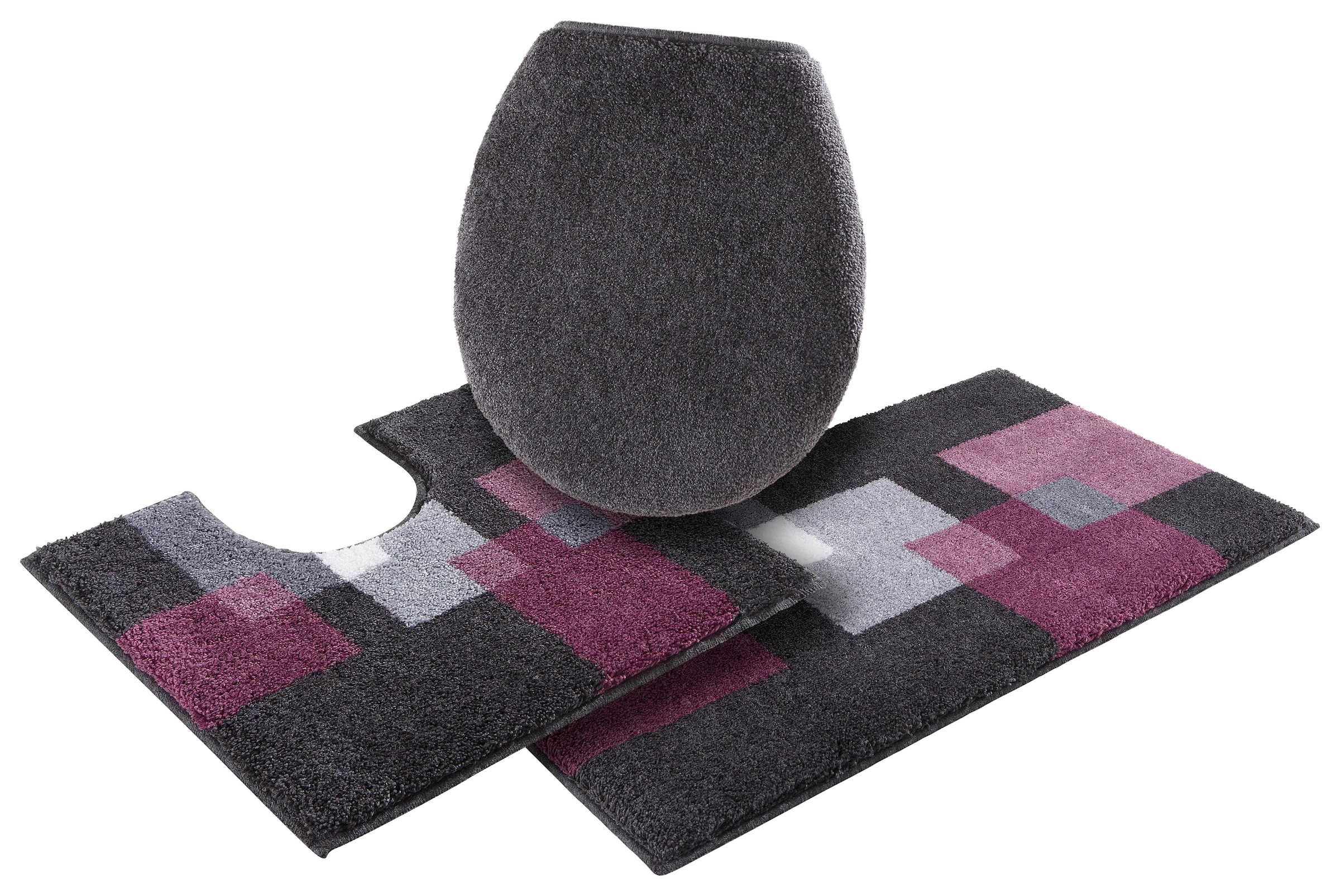 Grund Badematte »Paxos«, rutschhemmend beschichtet, strapazierfähig-fußbodenheizungsgeeignet, geometrisches Design, modern, flauschig, softer Flor, Made in Europe