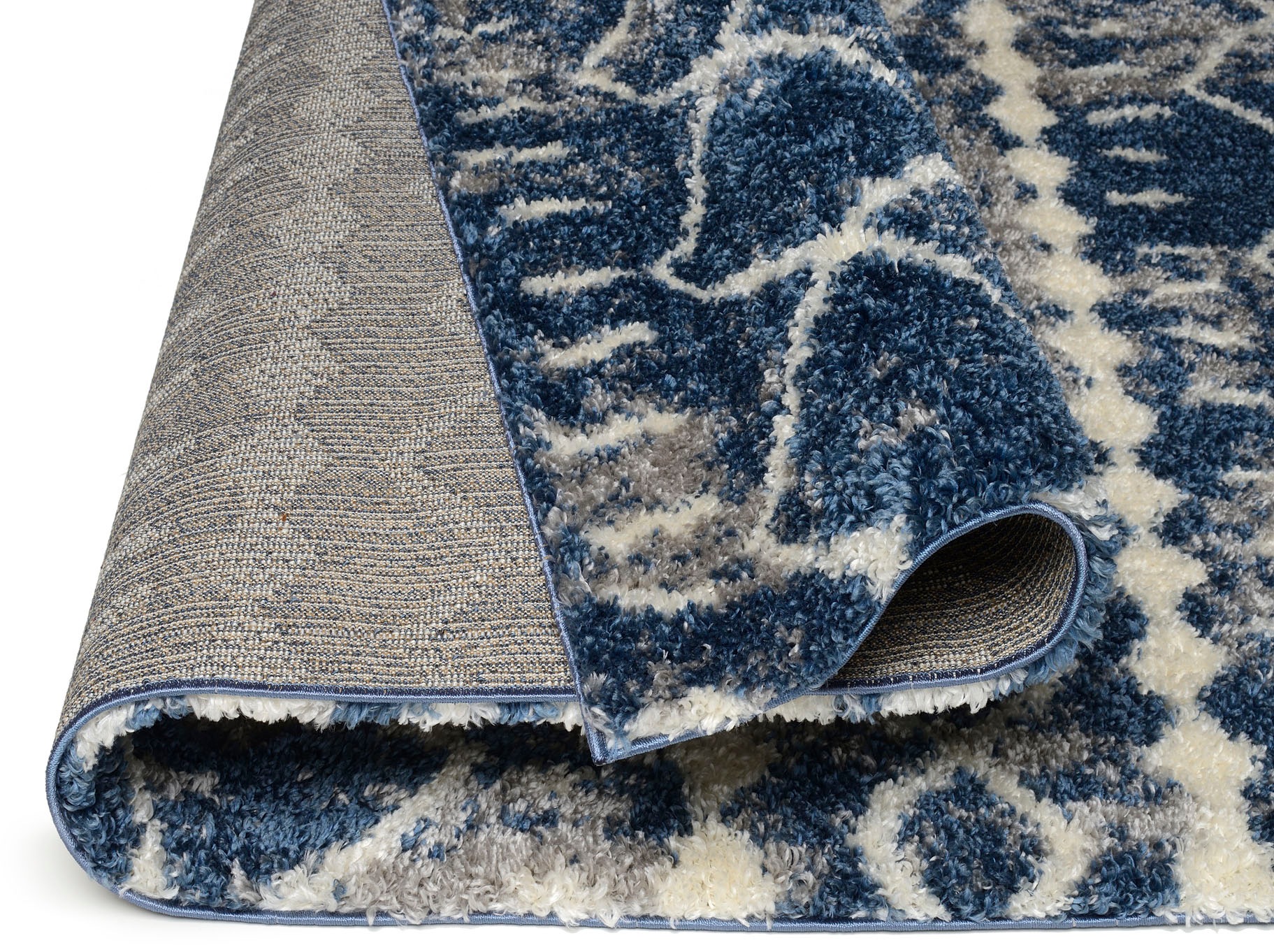 Teppich "MAROK", blau, B:120cm H:12mm L:170cm, Polyester, GALLERY M BRANDED BY MUSTERRING, Teppiche, Teppich, moderner Kurzflor, grafisches Dessin, Wohnzimmer 3