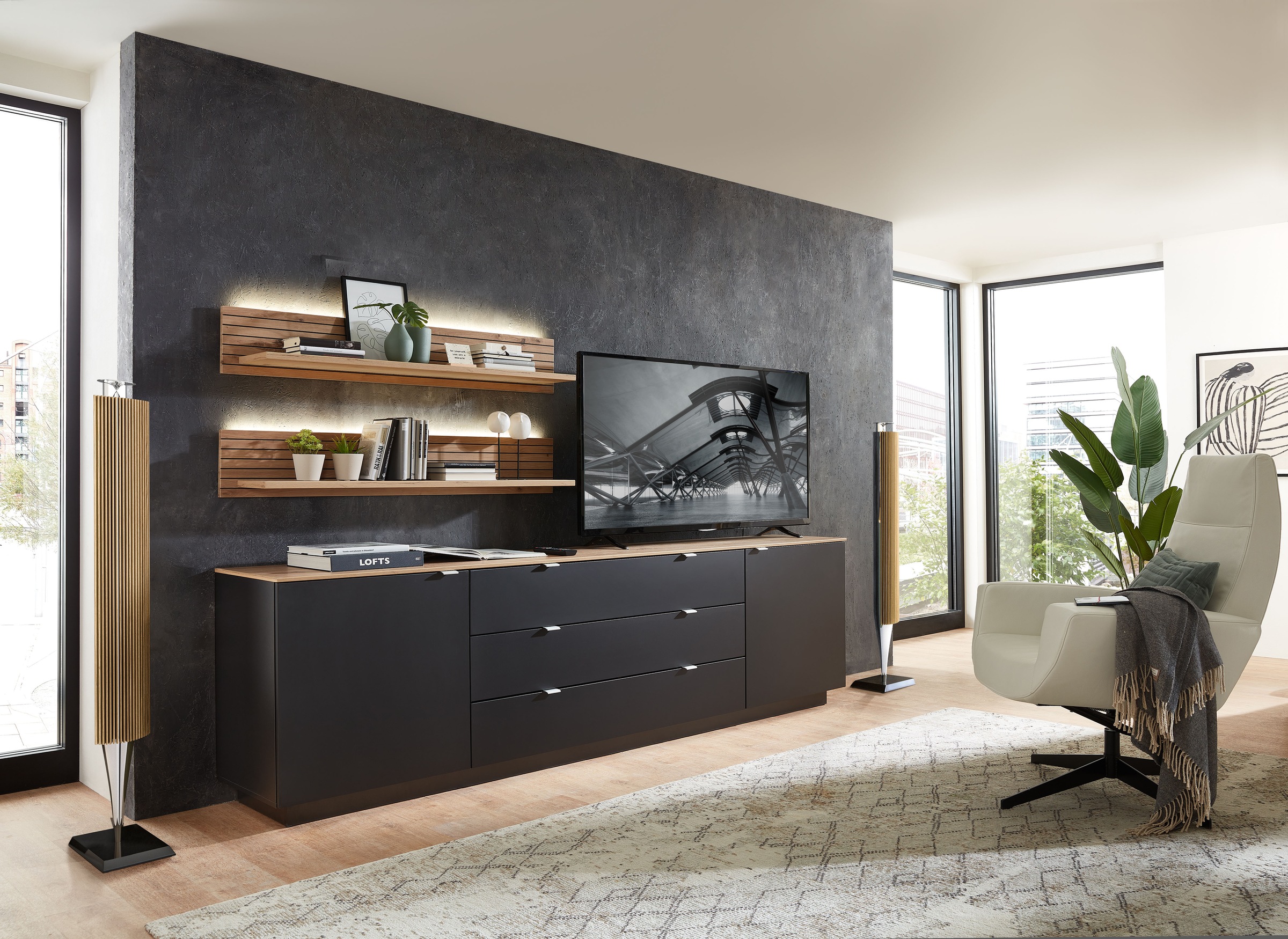 Innostyle Wandboard »Core, Wandbord Maße B/H/T 120x22x23 cm«, (1 St.), Wandbord mit 1 Boden inkl. LED Beleuchtung