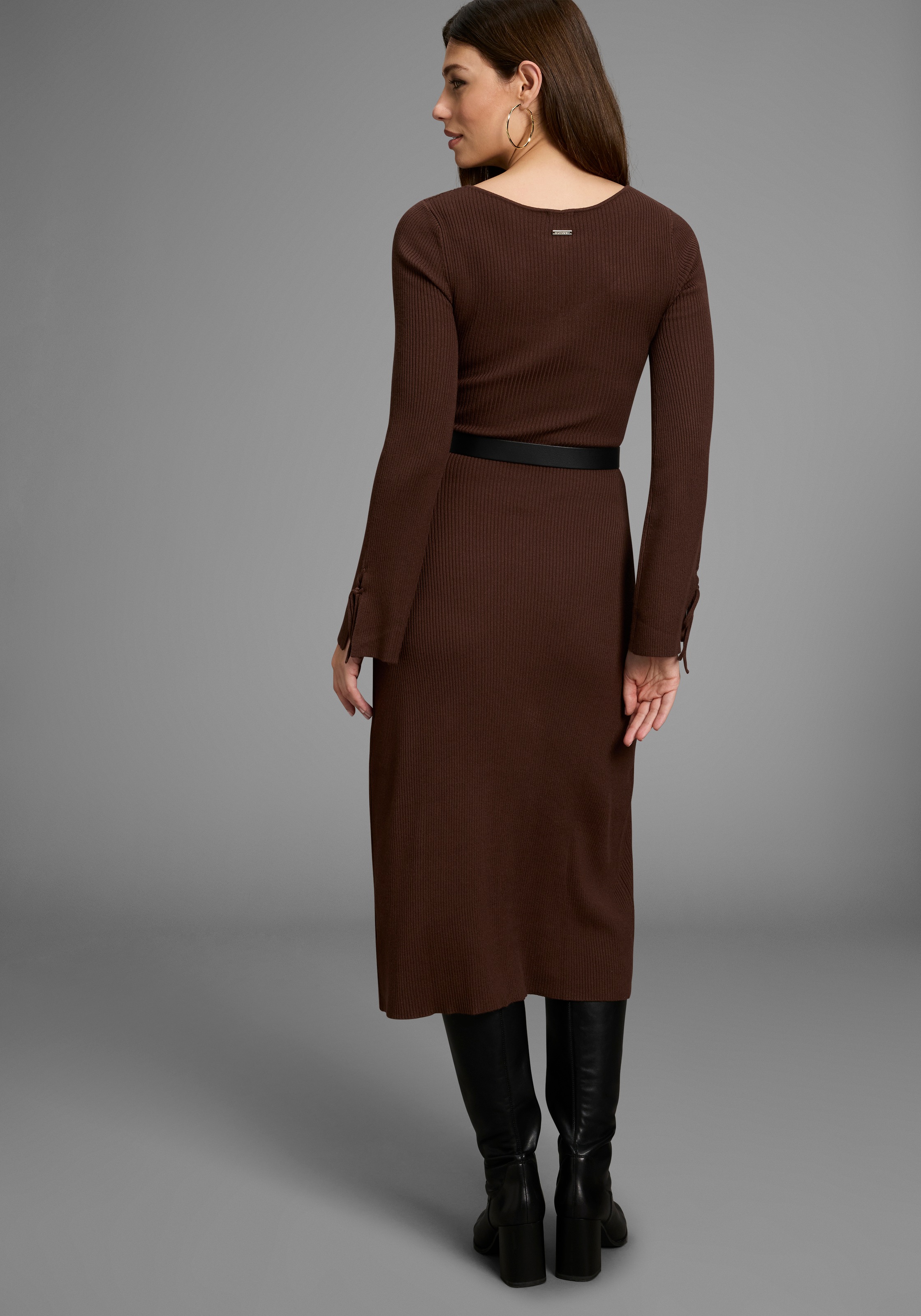 Bruno Banani Strickkleid Ohne Taschen mit besonderem Ärmeldetail günstig online kaufen