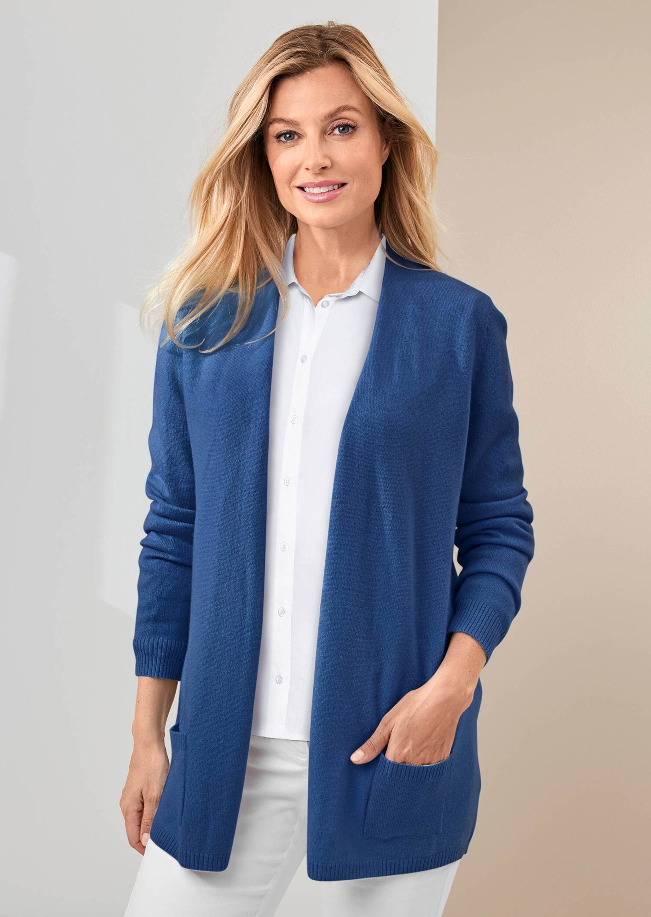 Thumbnail - GOLDNER Strickjacke "Kurzgröße Langarm Feinstrick-Cardigan" Ohne