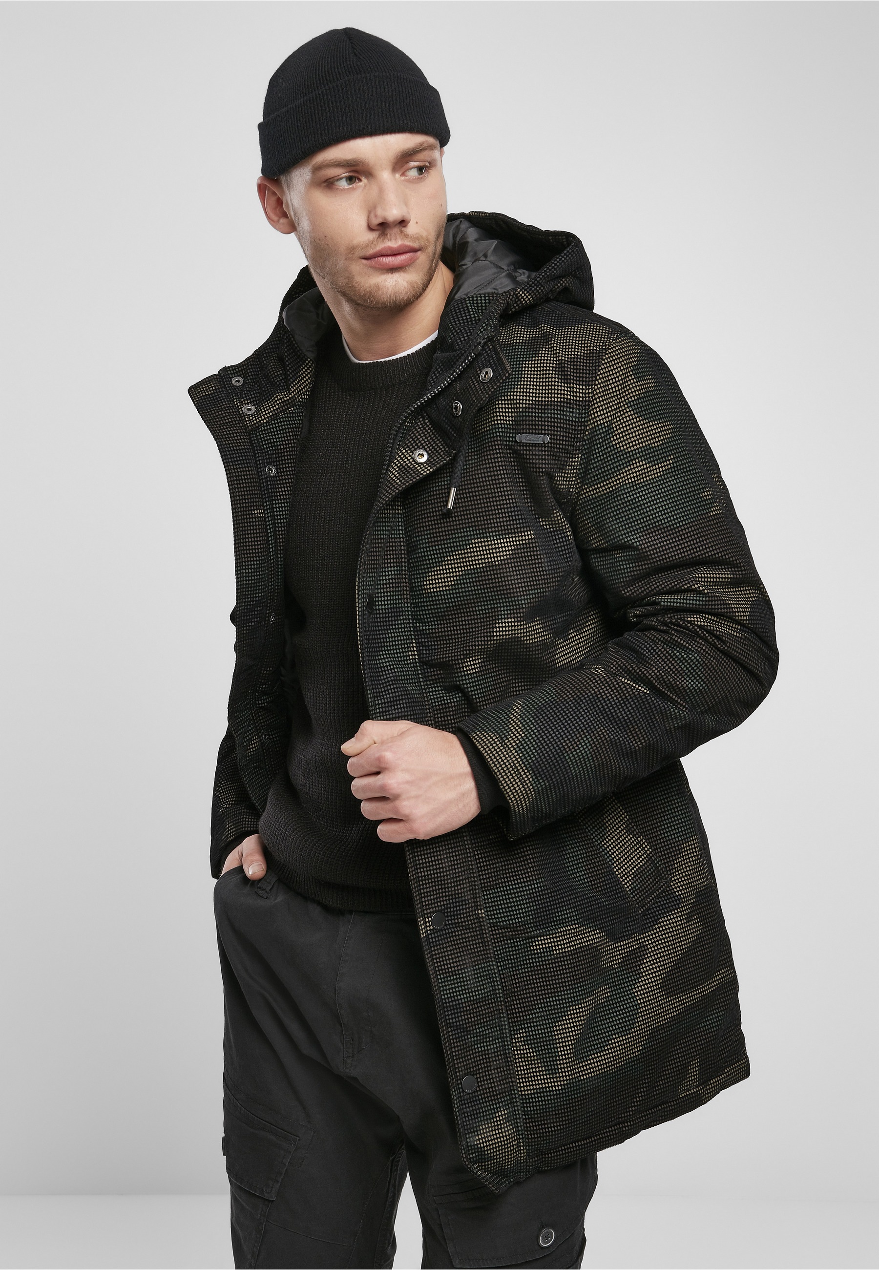 Brandit Parka "Brandit Herren Grid-Camo Parka" 1 Stk. tlg. mit Kapuze günstig online kaufen