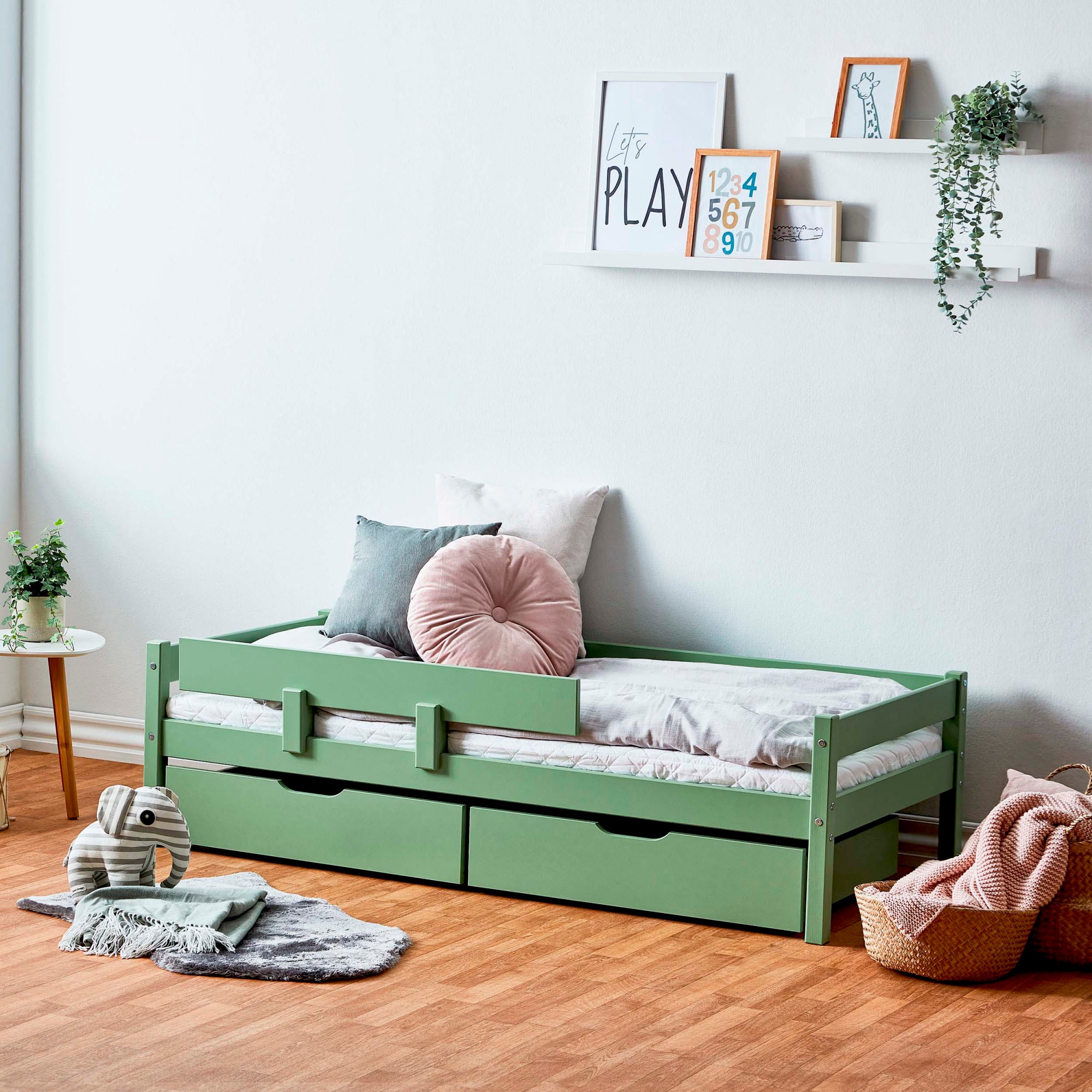 Home affaire Jugendbett »ECO One«, Kinderbett mit Rausfallschutz, mit 2 Schubkästen