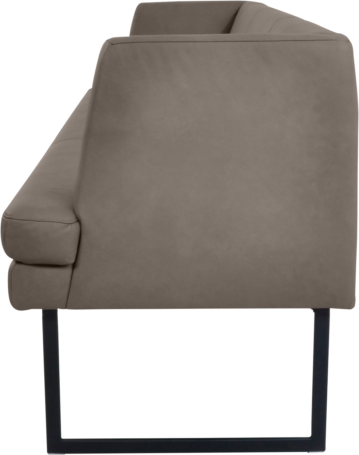 Polsterbank K+W KOMFORT & WOHNEN "Cube", grau (stahl 85), B:209cm H:82cm T:67cm, Sitzbänke, Polsterbank, Hammerkissenoptik, 2 Breiten, Metallkufe schwarz 3