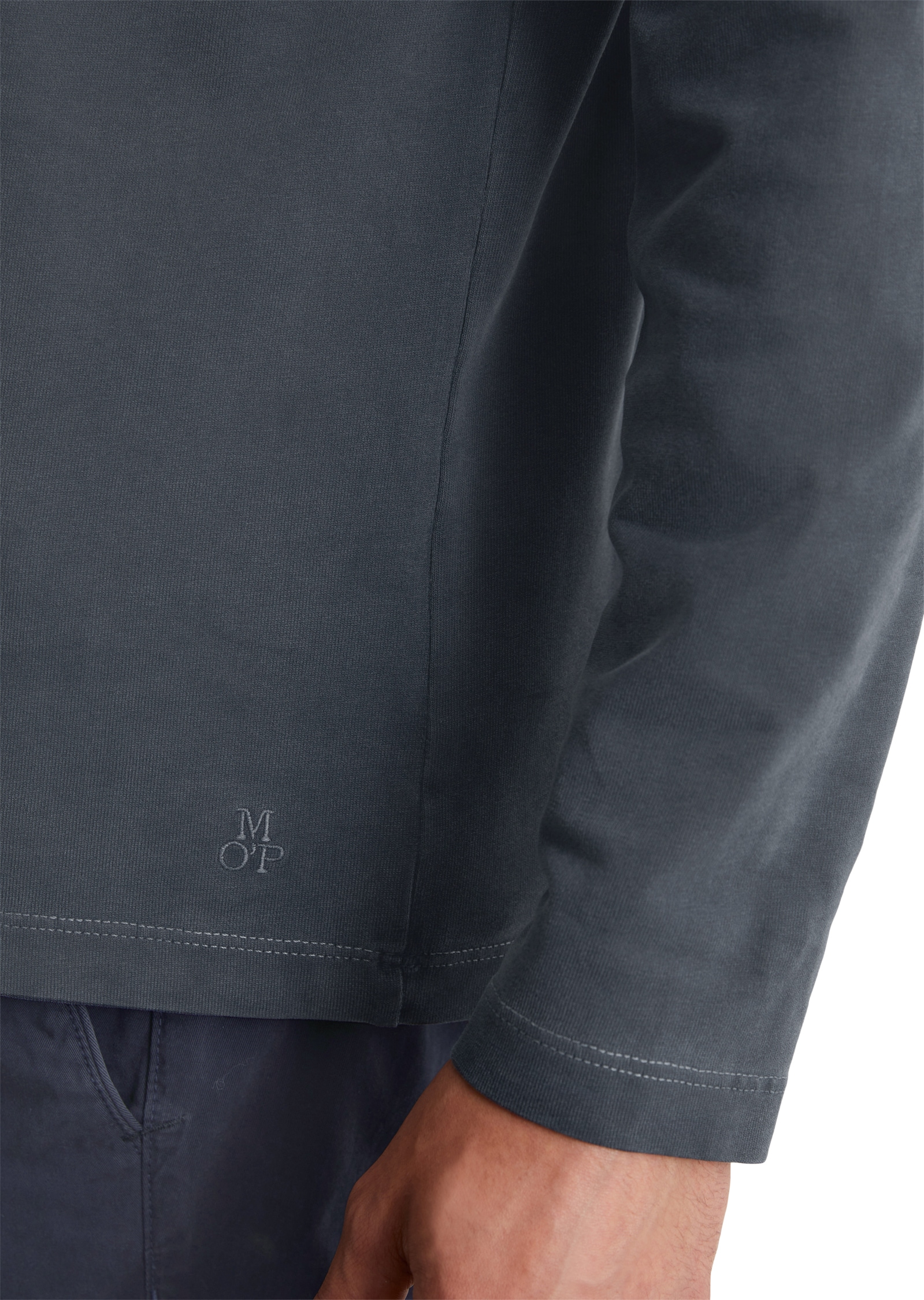 Marc O'Polo Langarmshirt »T-shirt, long sleeve, crew neck, embroidery«
