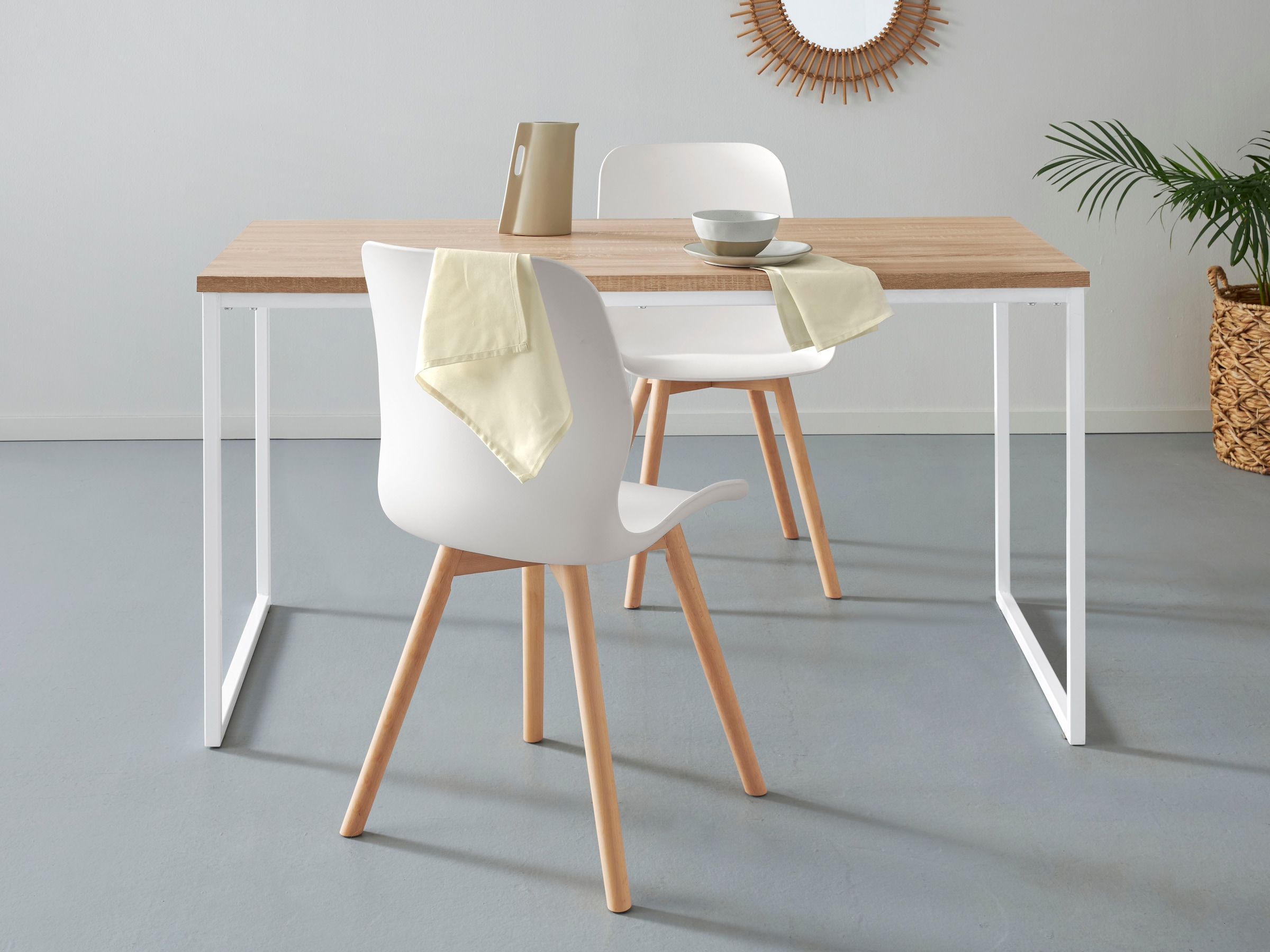 andas Esstisch »Hulsig«, einer mit kaufen in Höhe Tischplatte fühlbare | Struktur, Holzoptik cm und St.), 76 (1 BAUR