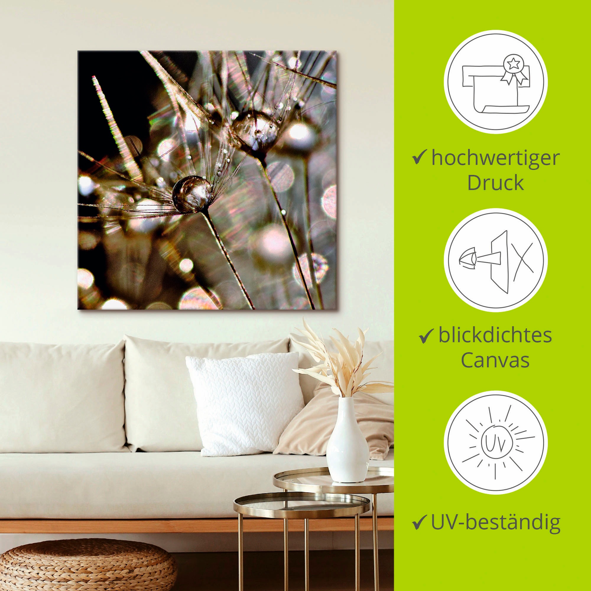 Artland Wandbild »Pusteblume abstrakt«, Blumen, (1 St.), als Leinwandbild, Poster, Wandaufkleber in verschied. Größen