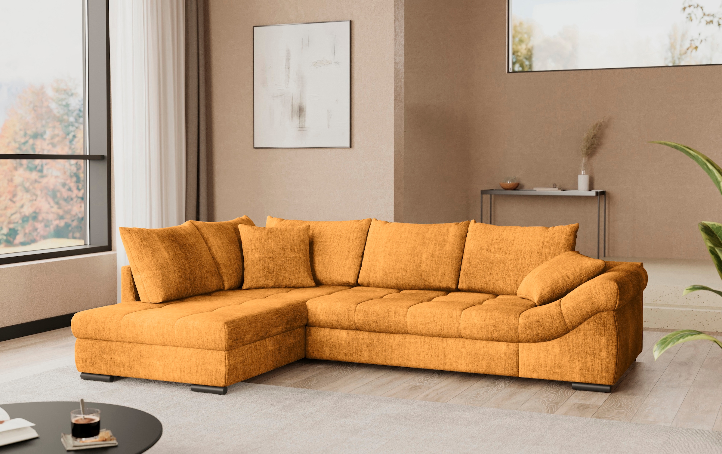 Mr. Couch Ecksofa »Allegro DuraFlex, L-Form«, Hochschläfer-Bettauszug, Kaltschaumpolsterung, bis 140 kg belastbar