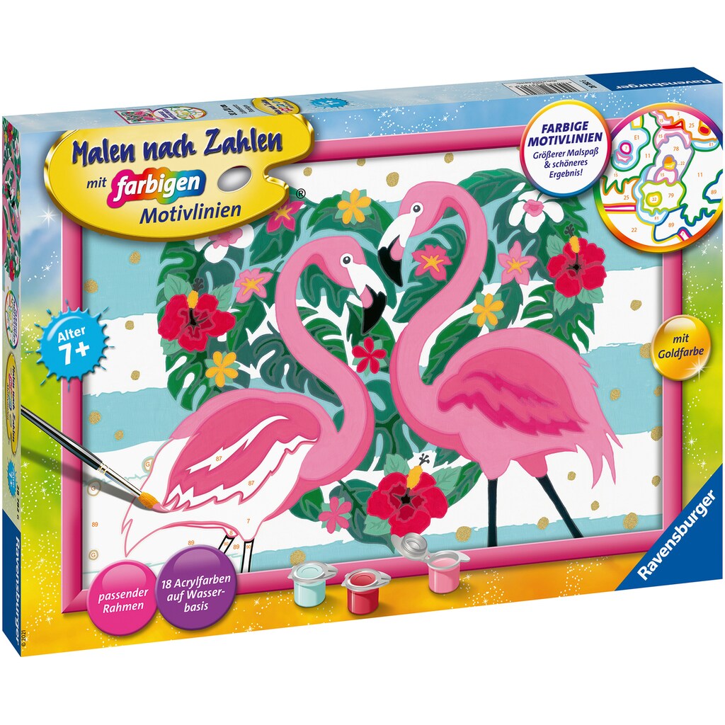 Ravensburger Malen nach Zahlen »Liebenswerte Flamingos«
