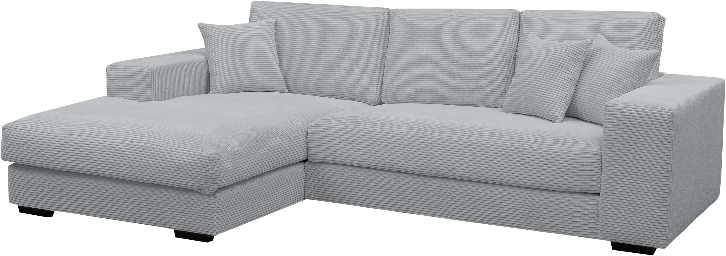 WERK2 Ecksofa »Eden modern und zeitlos, geschmackvolles Sofa, Breite 286cm, L-Form«, Design Ecksofa in Cord mit besonders weichem Sitzkomfort