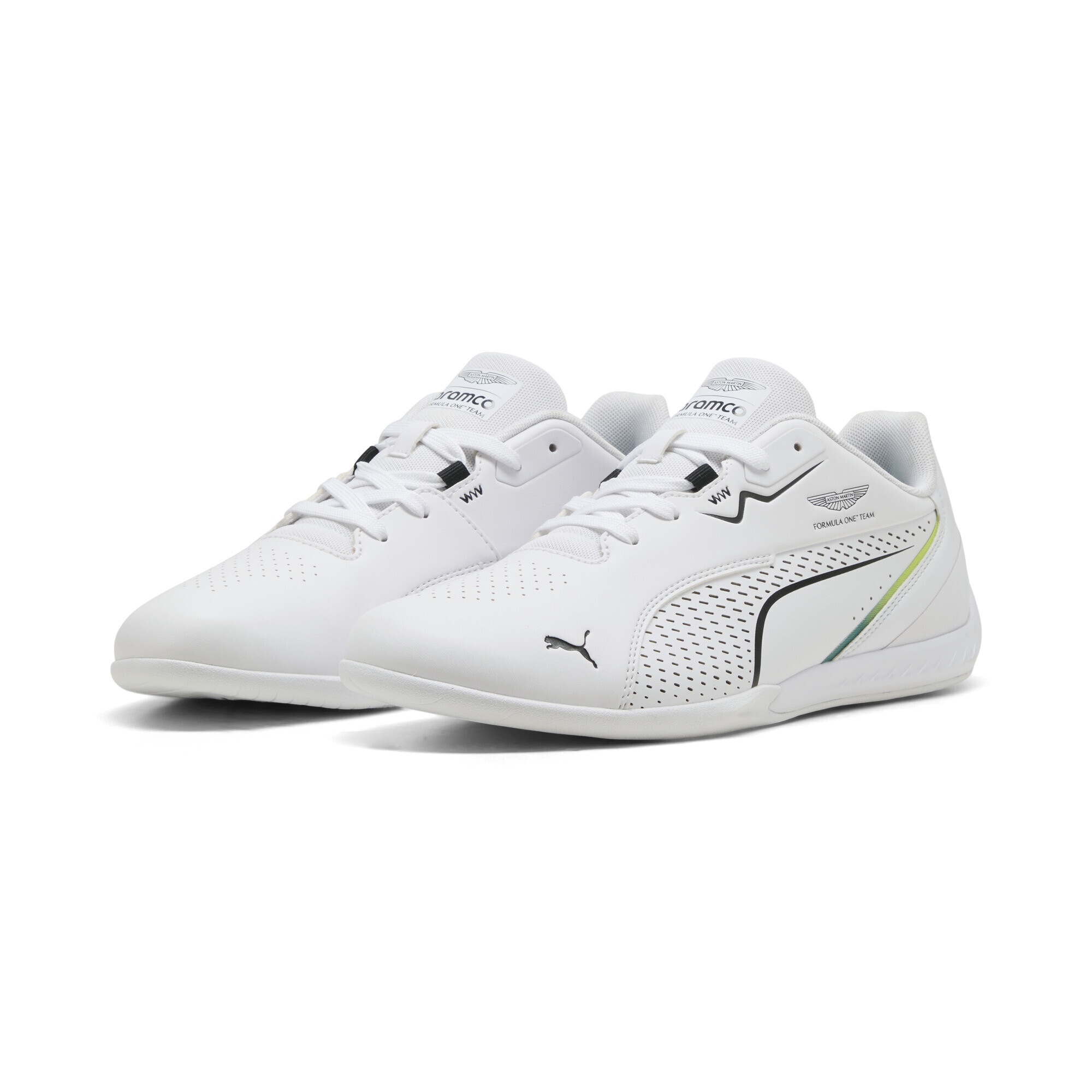 PUMA Damen Sneaker "PUMA x ASTON MARTIN ARAMCO F1 TEAM Drift Cat 11 Low Sneakers", Gr. 42,5weiß grün lux, Obermaterial: Textil, Synthetik; Futter: