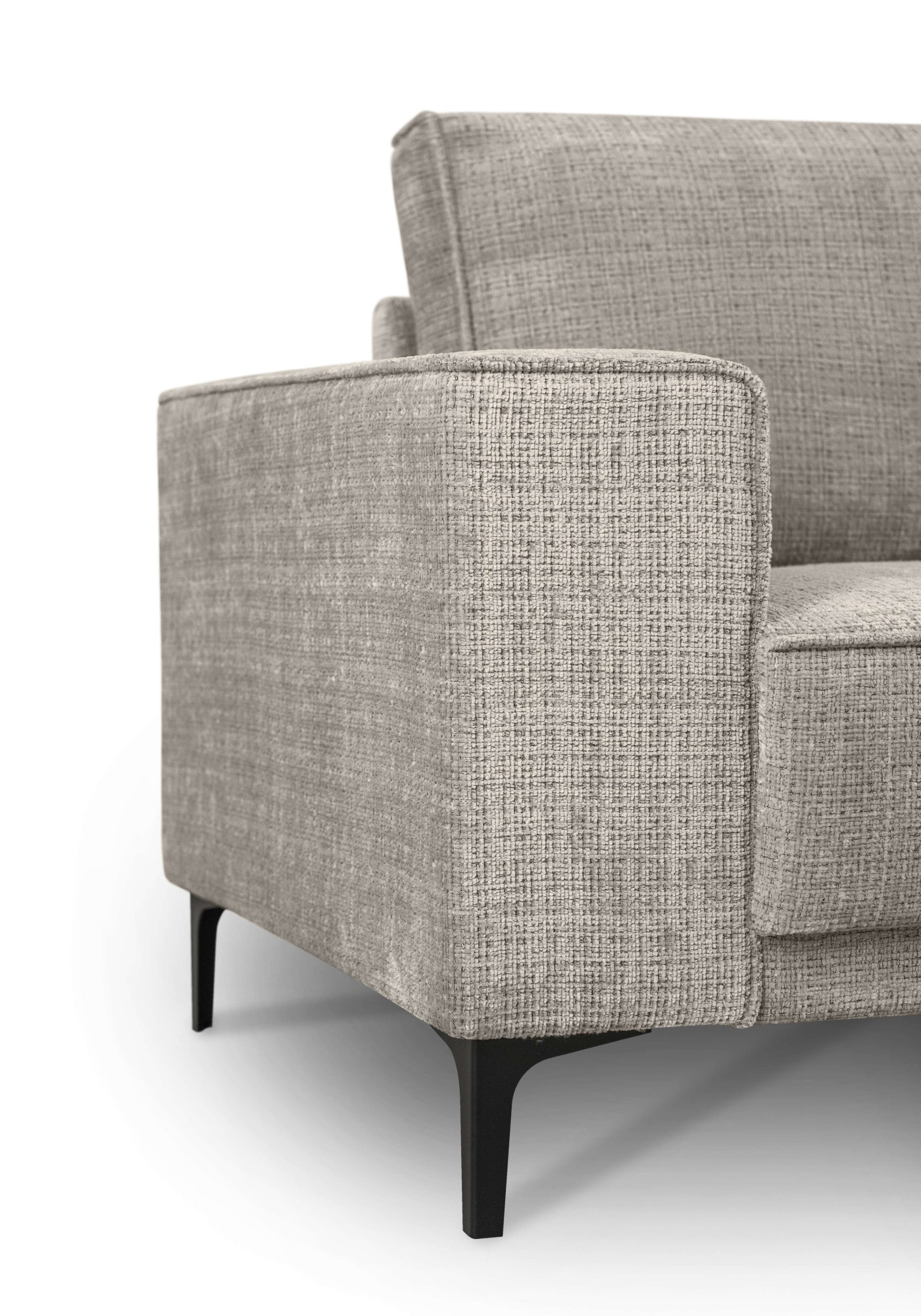 Places of Style 3-Sitzer »3er Sofa Oland, Struktur, Flachgewebe, Luxus-Microfaser, Boucle«, 224 cm, Wellenunterfederung, Skandi-Design, Metallfüße
