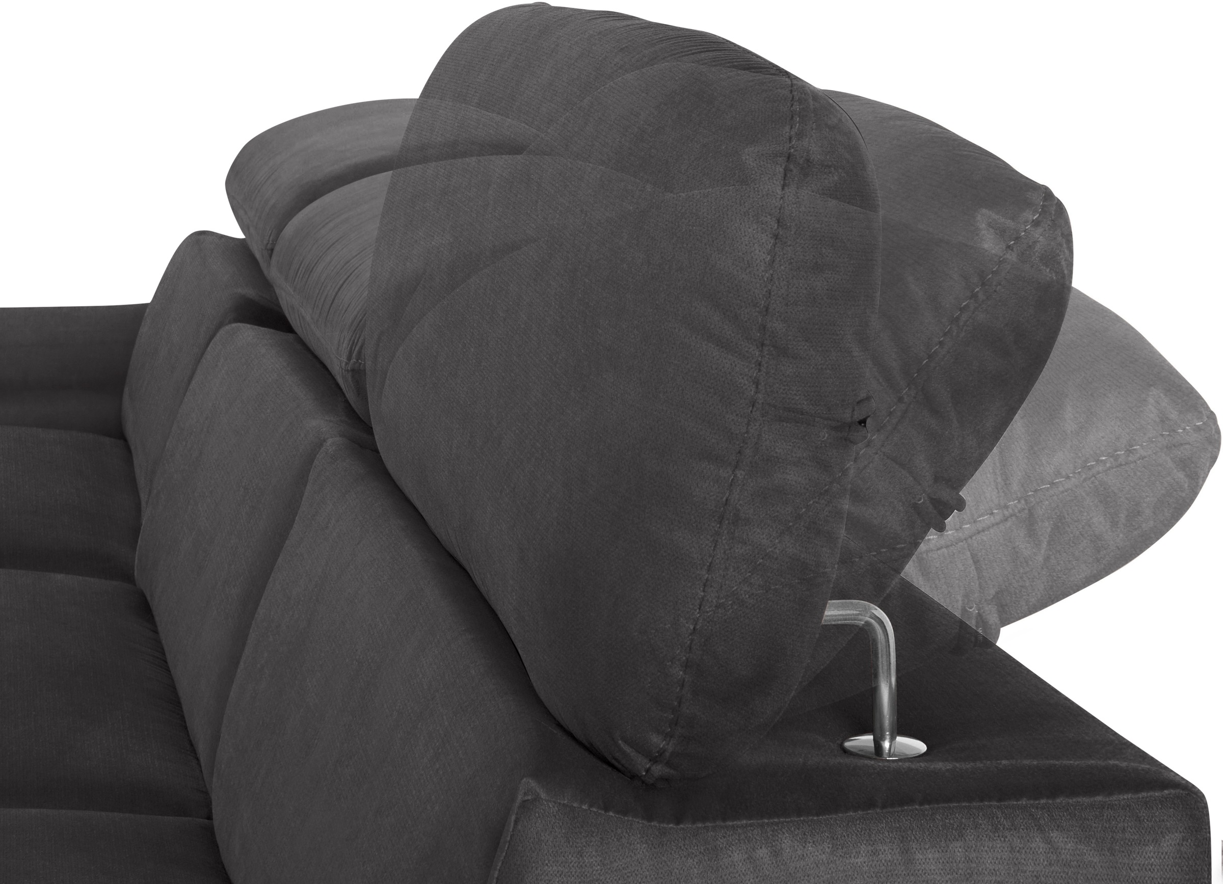 COTTA Ecksofa »Lola L-Form mit Kopfteilfunktion & Hocker«, (Set, mit Hocker), wahlweise mit Bettfunktion, Bettkasten & Armteilverstellung