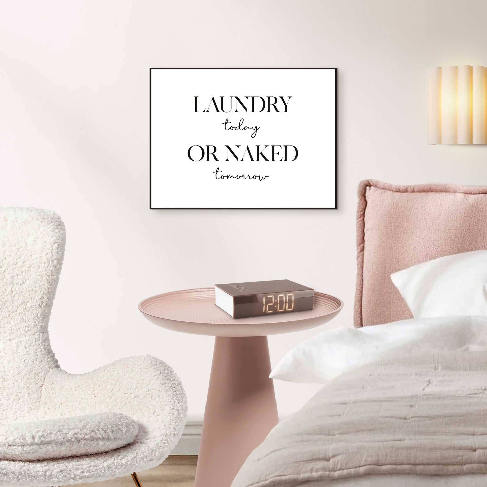 Reinders Poster "Naked Laundry", Hobbyraum - Schwarz-Weiß - MDF - Sprüche - günstig online kaufen