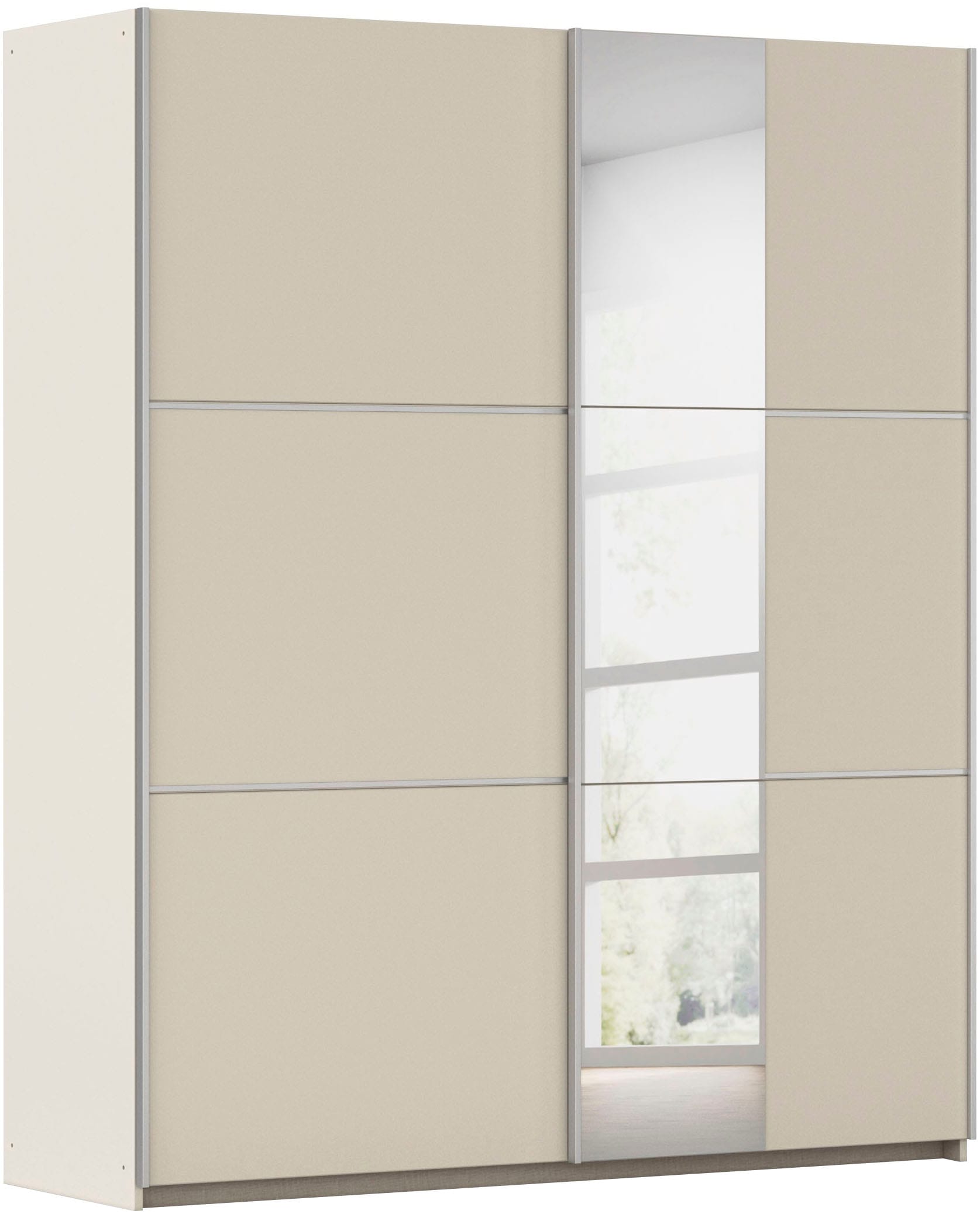 OTTO home Kleiderschrank "Mehrzweckschrank Aktenschrank Möbel Mietswohnung TOPSELLER ASTANA" 3 Ausstattungen BASIC/CLASSIC/PREMIUM (inkl. SOFT-CLOSE-FUNKTION), mit 3 Spiegelelementen, Metallgriffleisten alufarbig MADE IN GERMANY