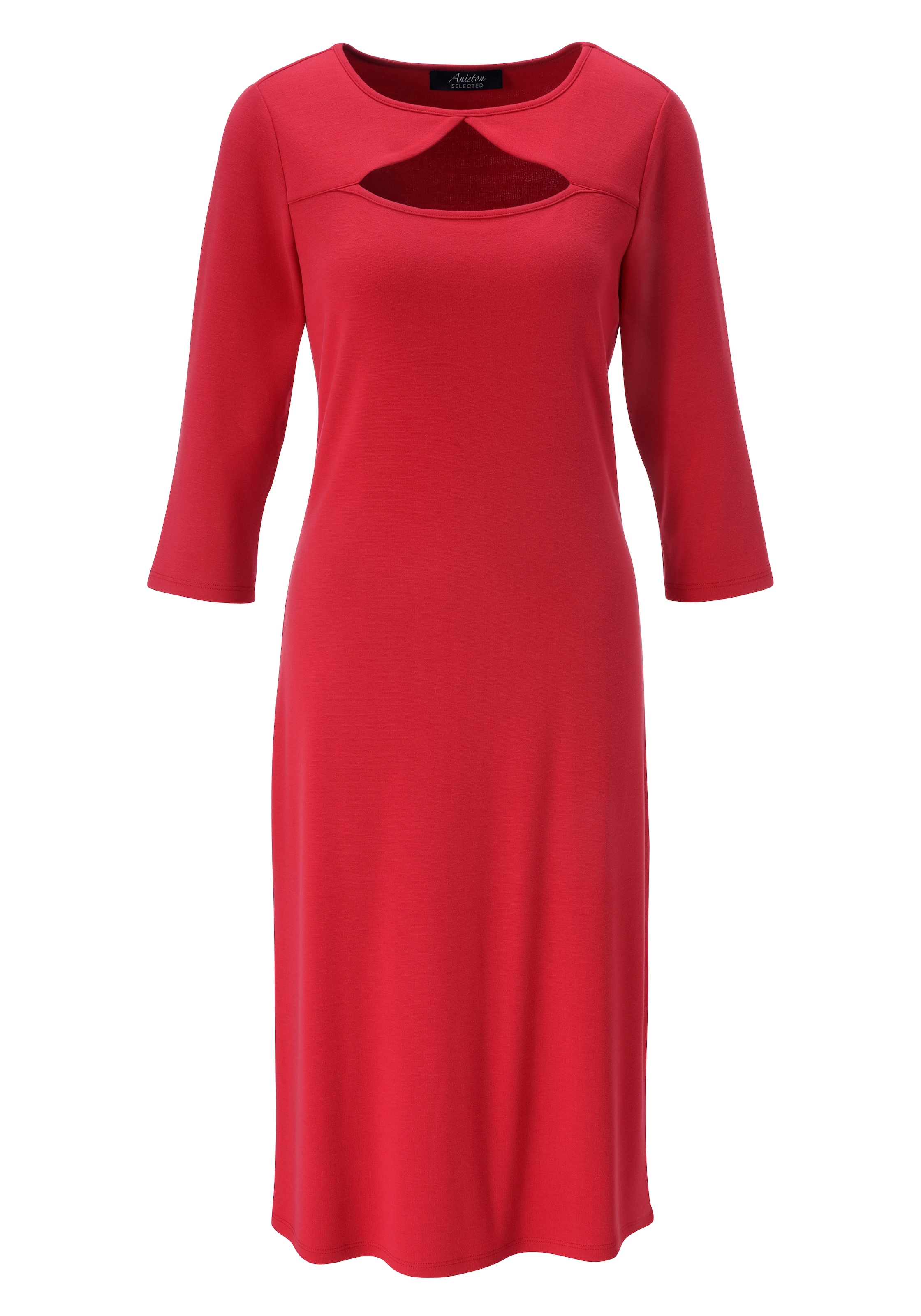 Aniston SELECTED Shirtkleid großzügiger Cut-Out am Rundhalsausschnitt - NEUE KOLLEKTION