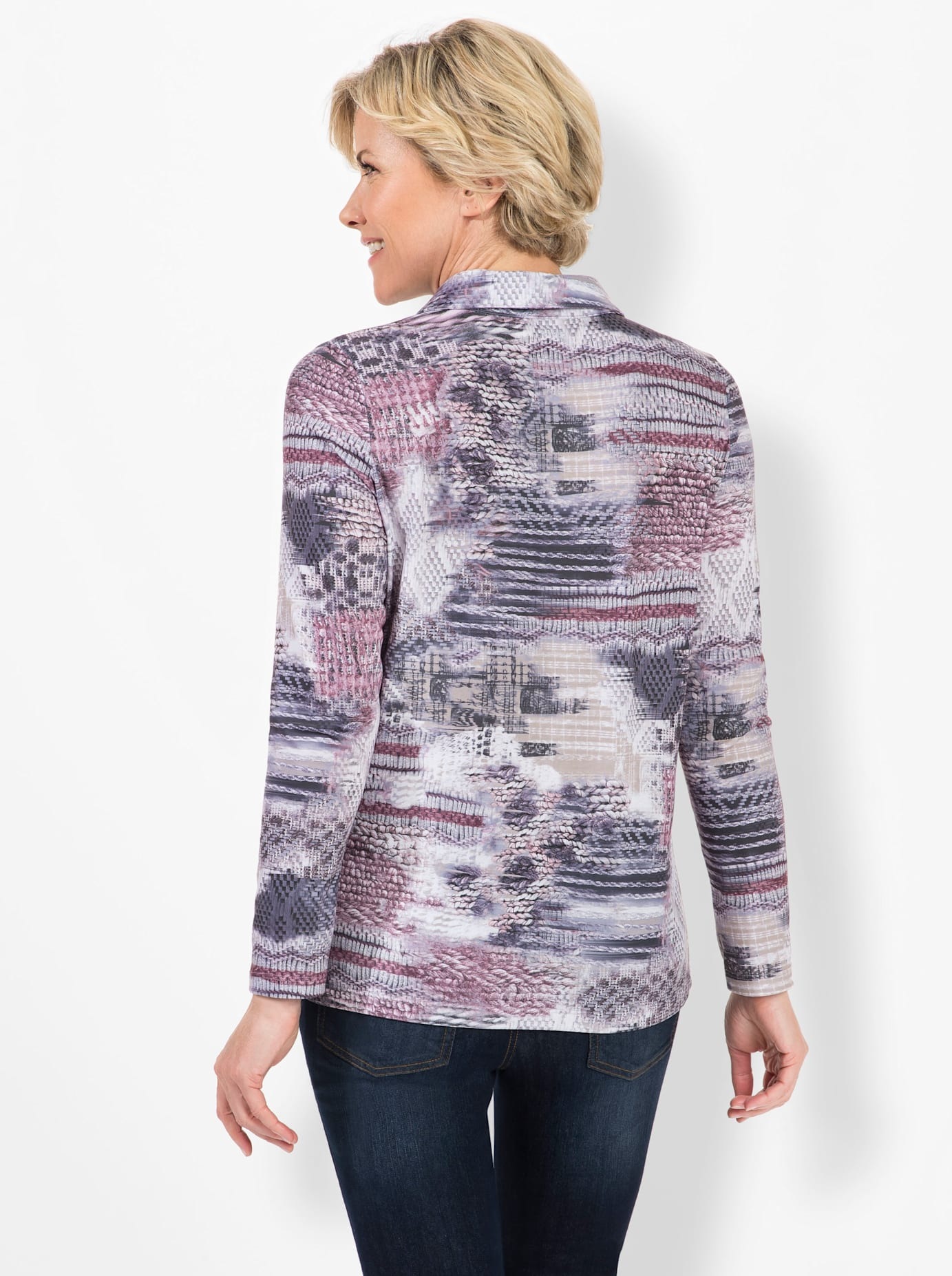 Poloshirt Classic Long Sleeve Mauve 38 2