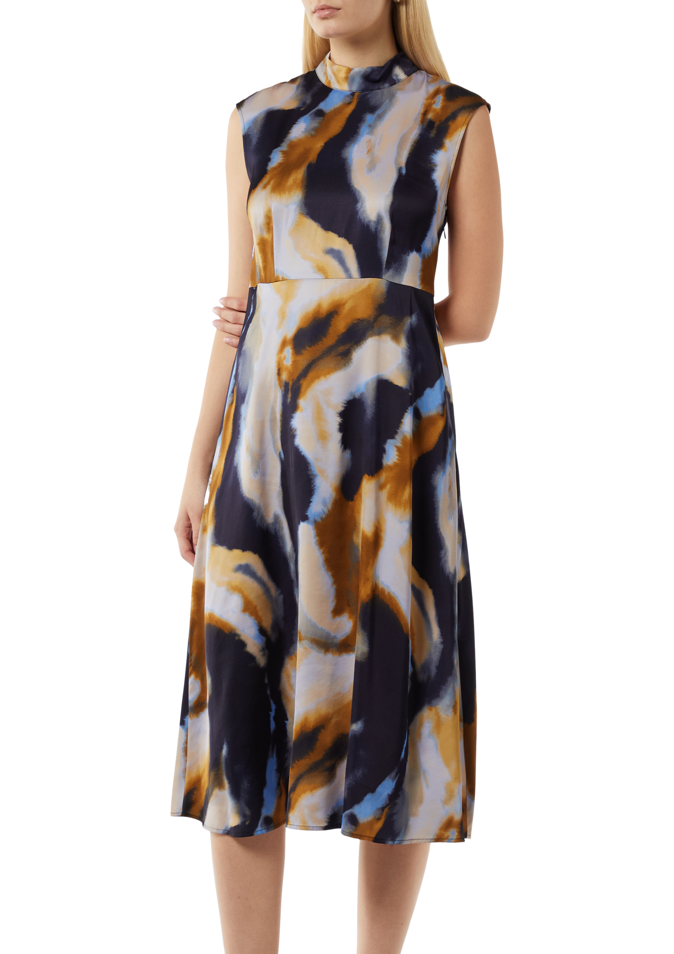 Comma Midikleid atlasas su Allover-Print