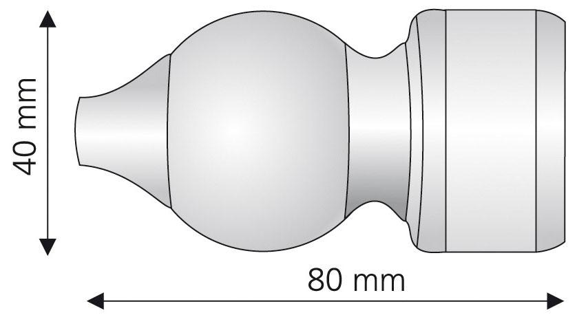 Liedeco Gardinenstangen-Endstück, (Set, 2 St.), für Gardinenstange Ø 28 mm