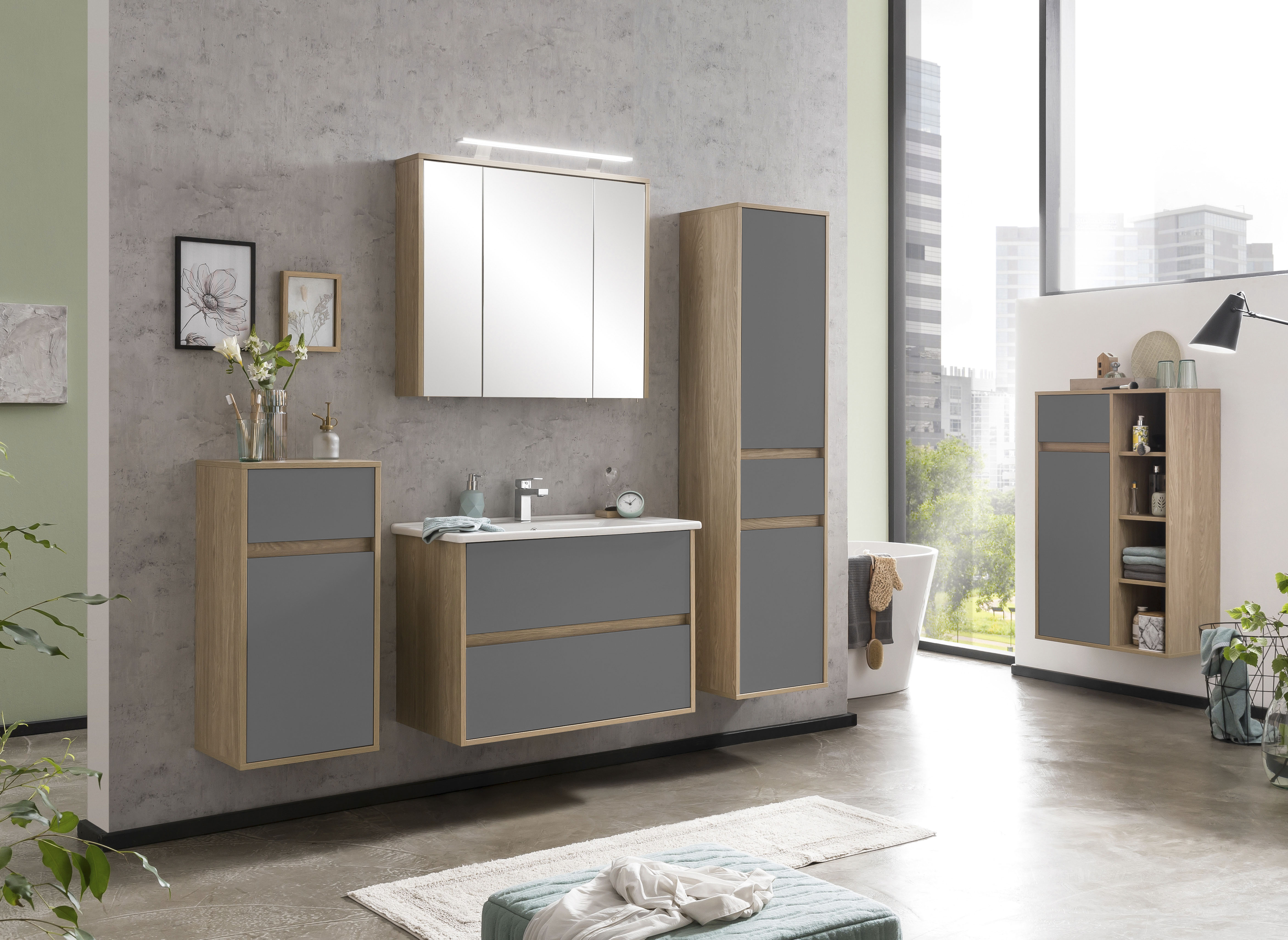 Schildmeyer Spiegelschrank "Mali, Spiegelschrank, Made in Germany, B: 83 cm" Solide Verarbeitung - Dieses Produkt ist in Deutschland gefertigt