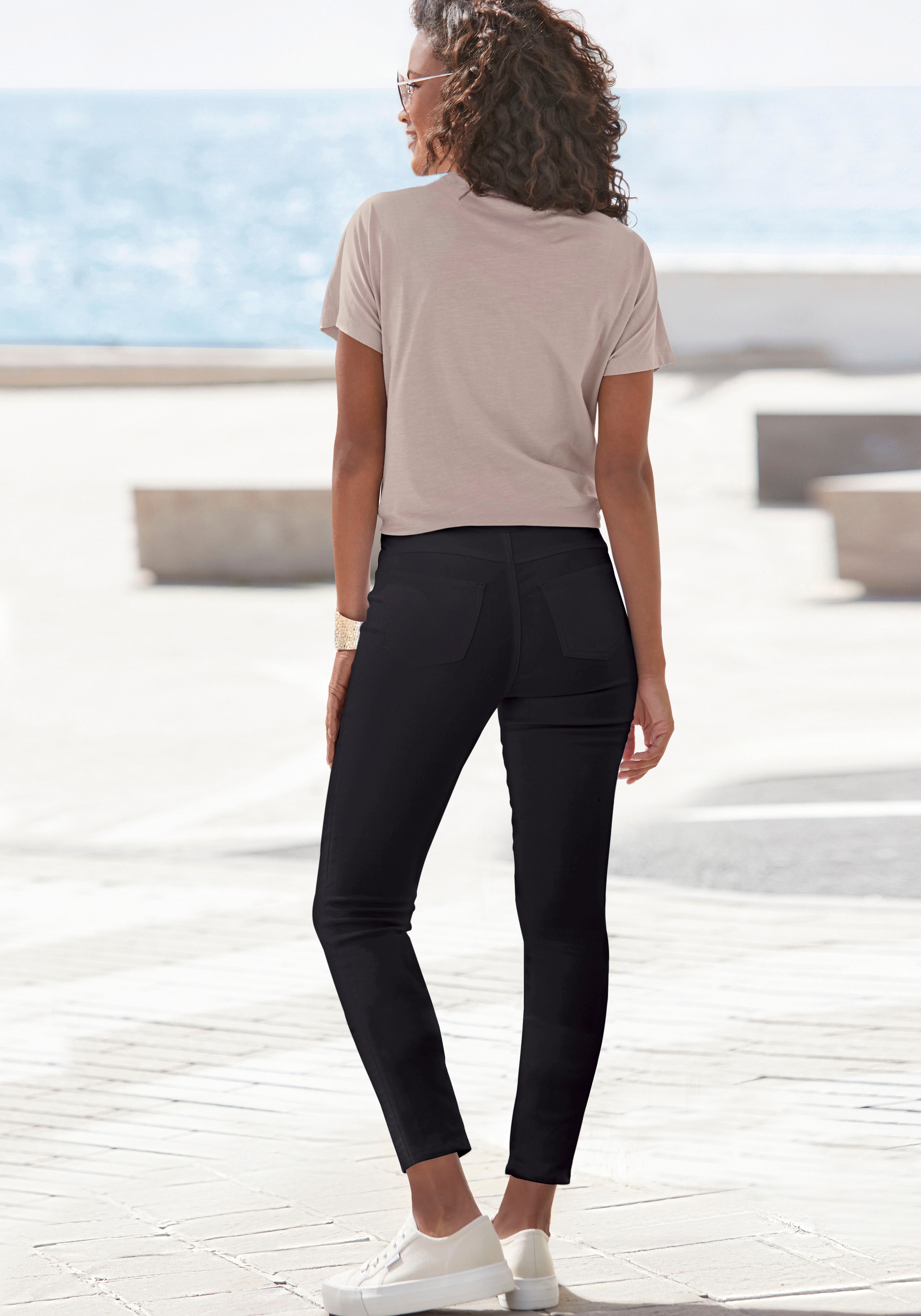 Thumbnail - Vivance Jeggings mit Zipperdetails, elastische Skinny-Jeans, Basic