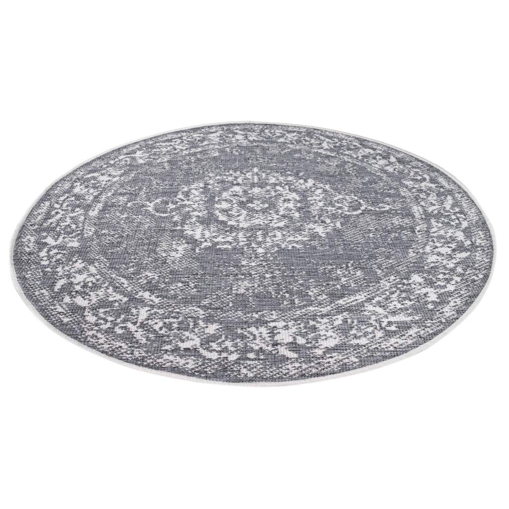 Carpet City Outdoorteppich »DUO RUG 5577«, rund, 5 mm Höhe, Wendeteppich Wetterfest In- & Outdoor, Balkon, Terrasse, Wohnzimmer