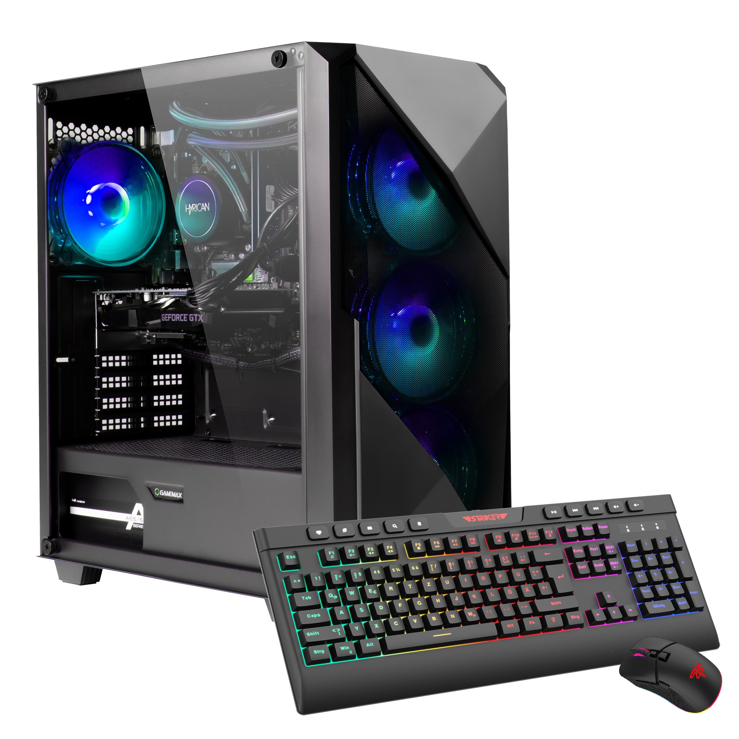 GAMEMAX Gaming-PC "Striker 7814 AMD Ryzen 7 9700X 16GB DDR5 RAM 1TB SSD RTX 5070", Microsoft Windows 11 Home (64 Bit), 16 GB RAM 1.000 GB SSDschwarz,