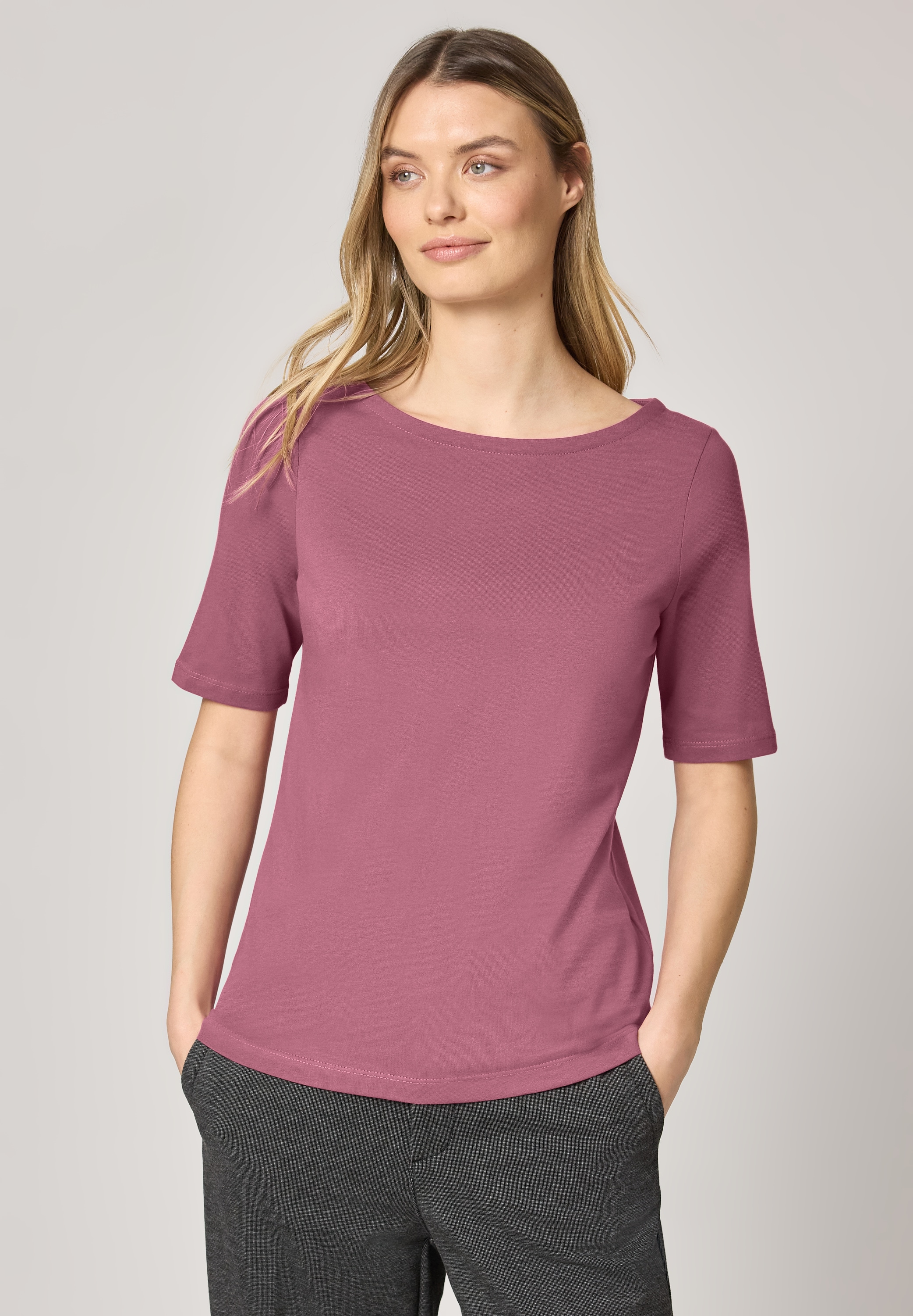 STREET ONE T-Shirt mit U-Boot-Ausschnitt günstig online kaufen